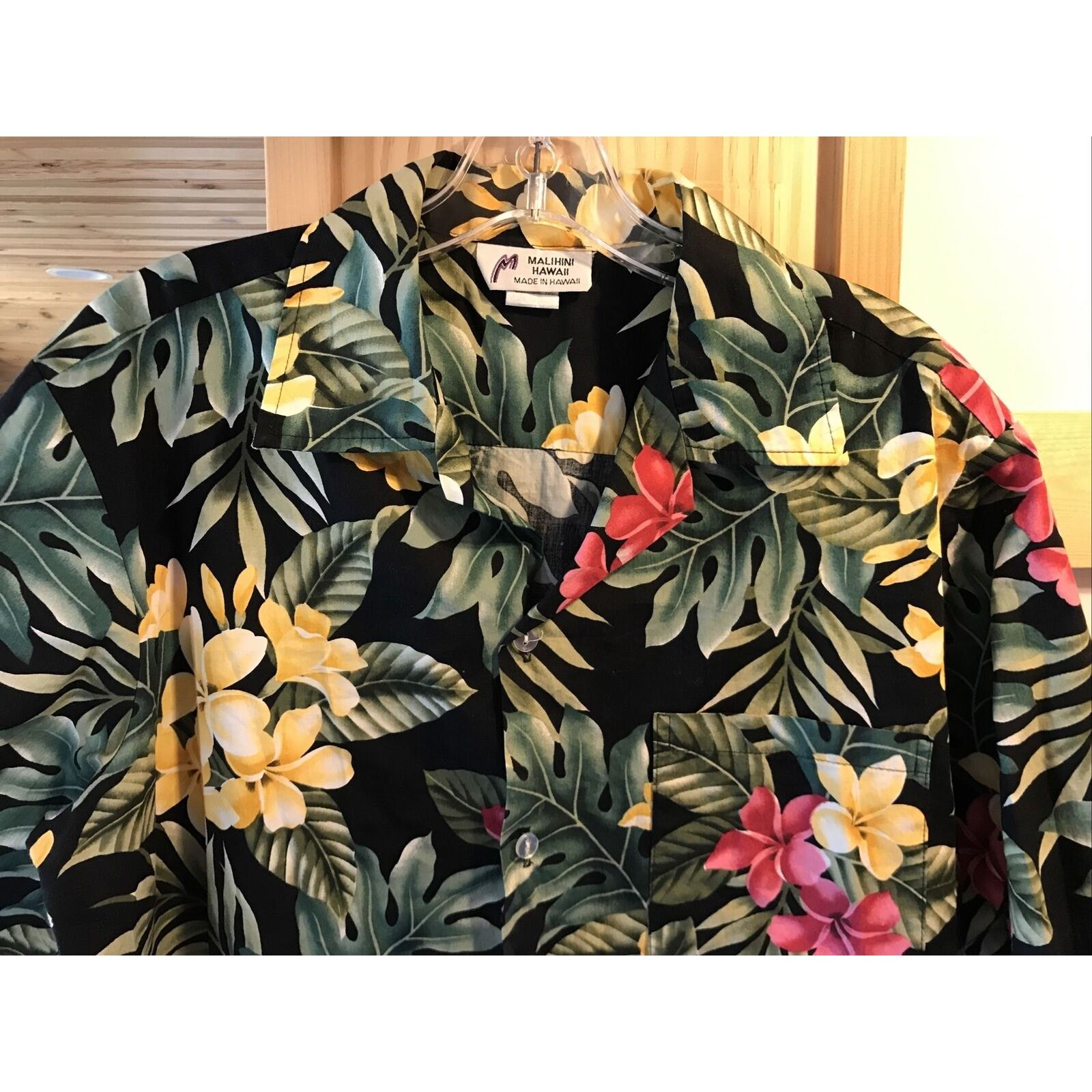 Other Malihini VTG Men L Black Floral Button Cotton Hawaiian Shirt Size US L / EU 52-54 / 3 - 8 Thumbnail
