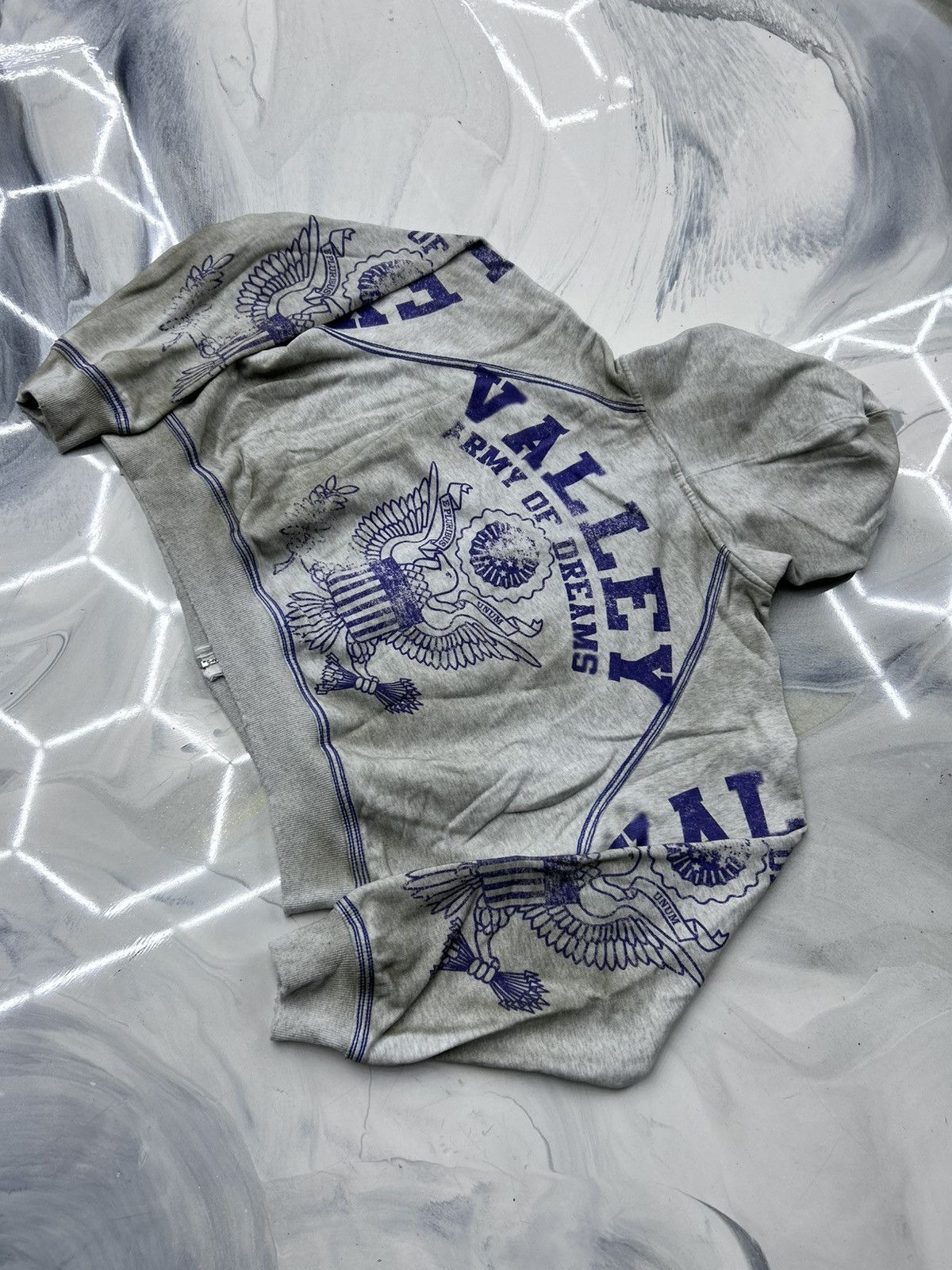 Vale Vale Army Zip Up Hoodie Grey Blue Size M Size US M / EU 48-50 / 2 - 10 Thumbnail