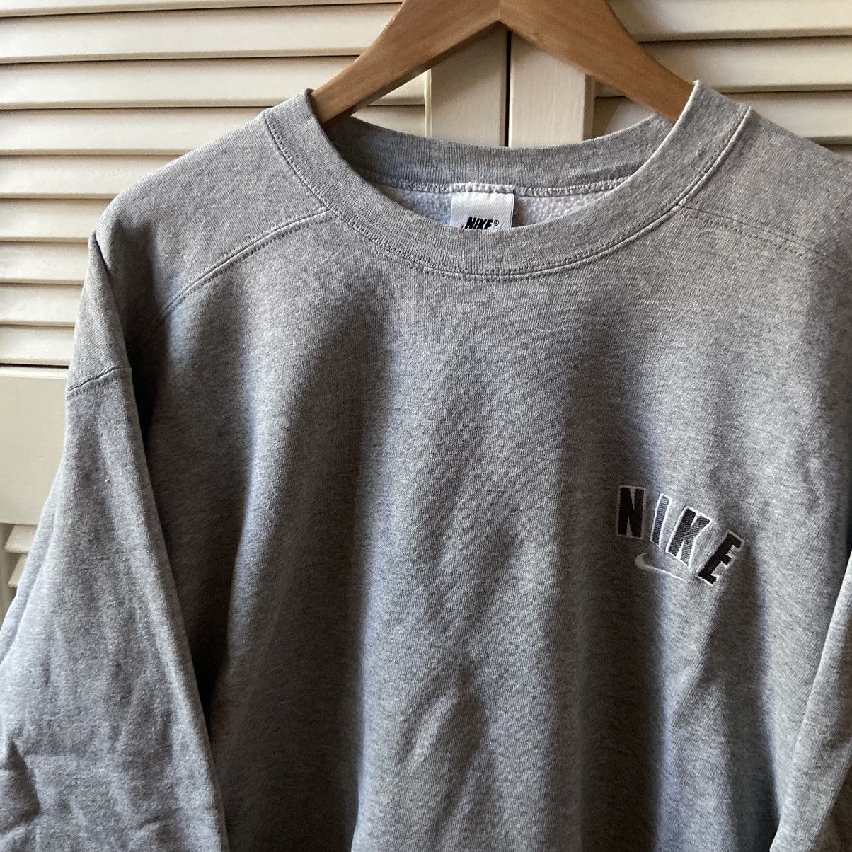 Nike × Vintage Vintage 90’s Nike Made in USA Embroidered Grey Sweatshirt Size US M / EU 48-50 / 2 - 1 Thumbnail
