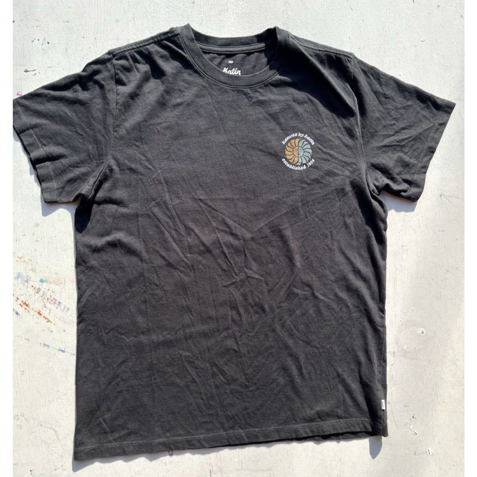 Katin Katin T-Shirt Black Spell-Out Logo M Surf Beach City 100% Organic Cotton Mens Regular Short Sleeve Size US M / EU 48-50 / 2 - 3 Thumbnail