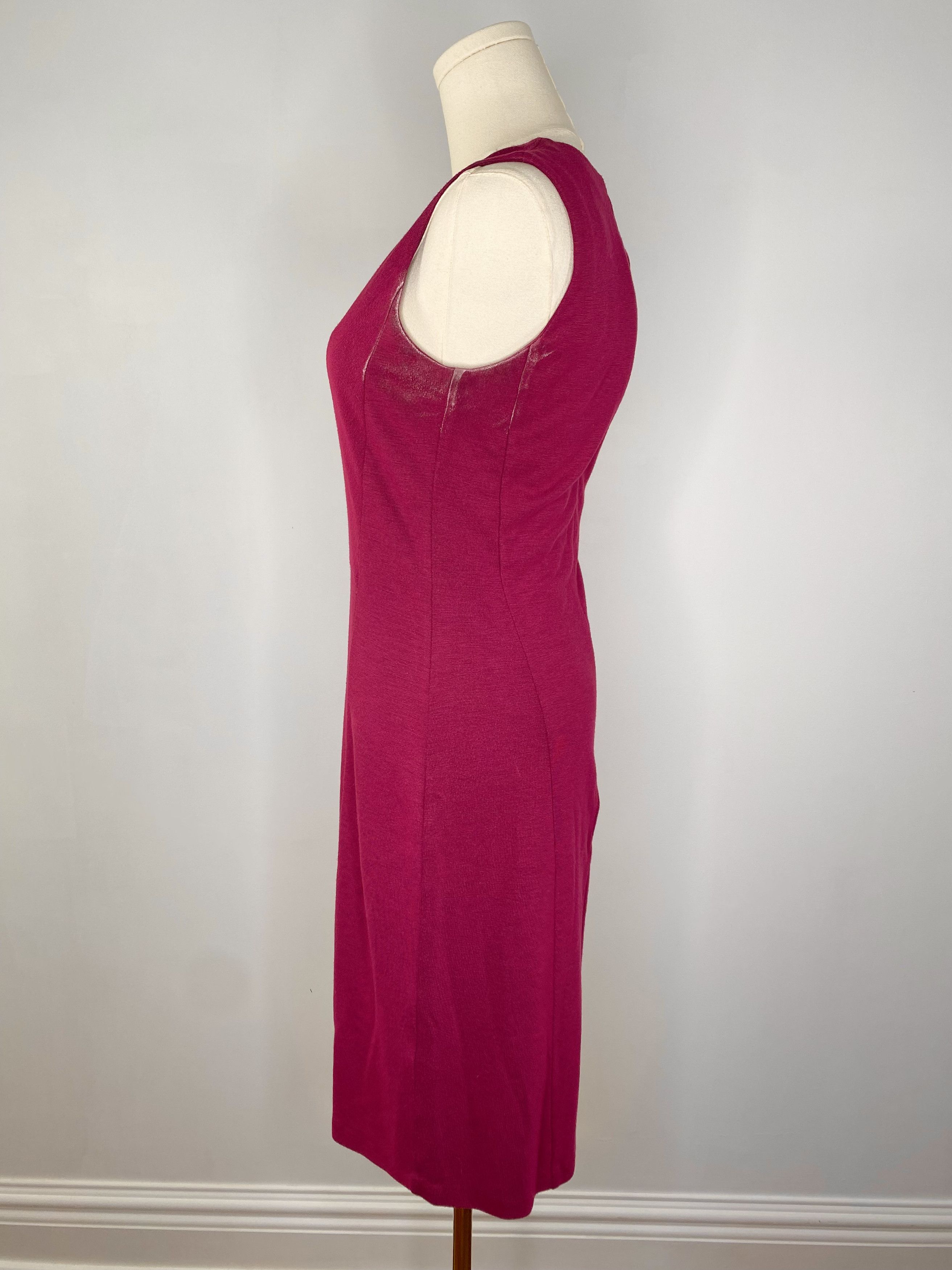 Vintage Ronen Chen - Deep Magenta Bodycon Sleeveless Dress Size S / US 4 / IT 40 - 4 Thumbnail