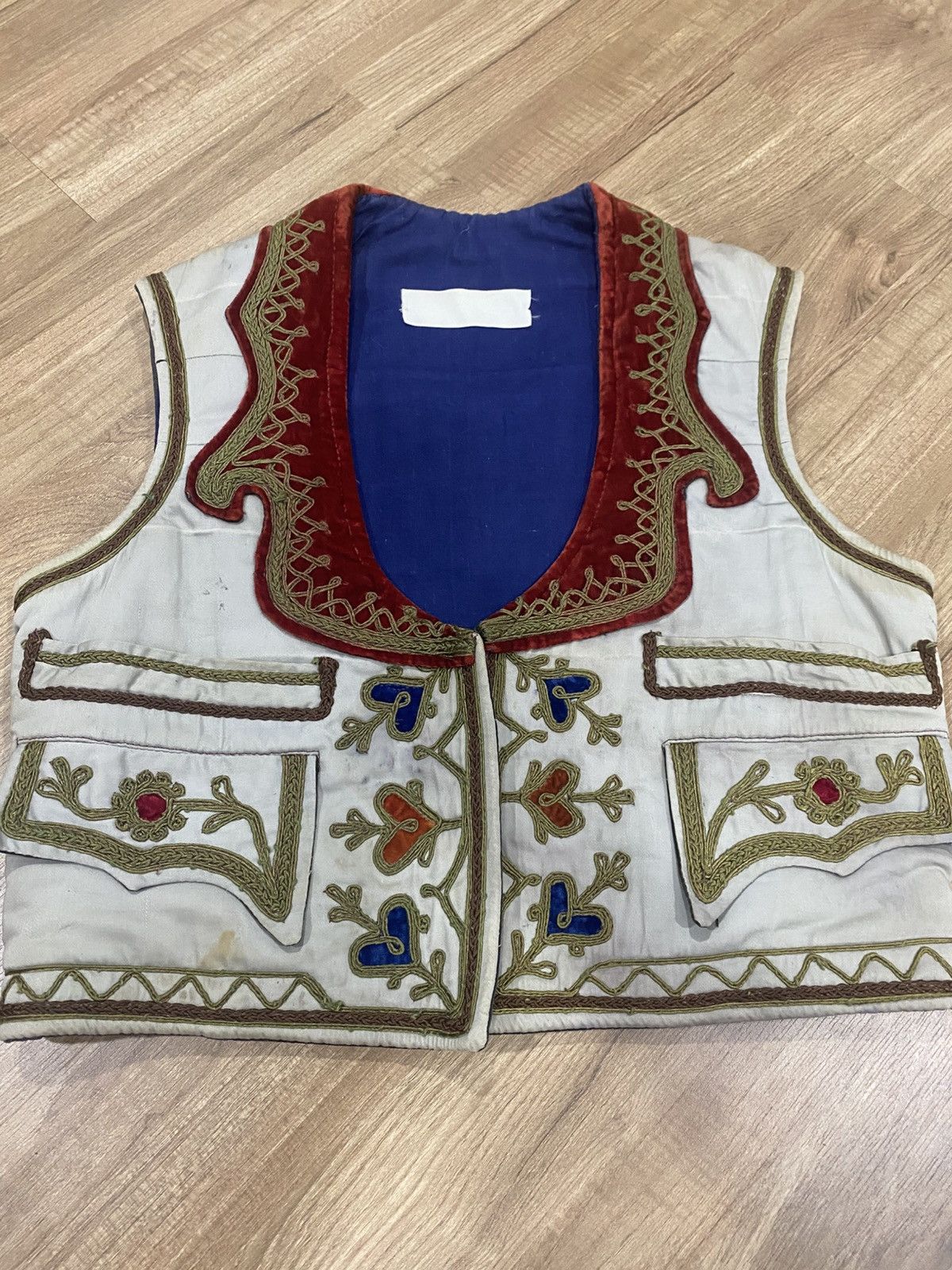 Vintage Vintage Ottoman Turkish Embroidered Velvet Vest Handcrafted Size US M / EU 48-50 / 2 - 1 Thumbnail