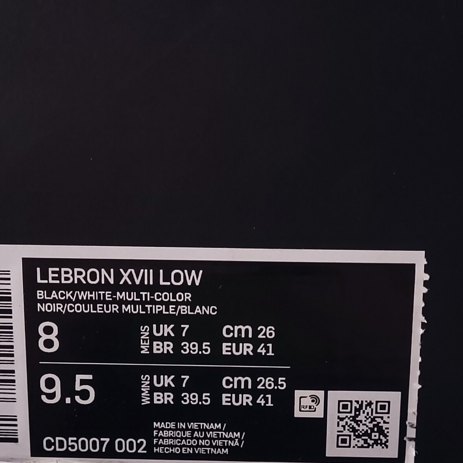 Nike Nike LeBron XVII Shoe Mens Size 8 CD5007-002 Black White Size US 8 / EU 41 - 9 Thumbnail