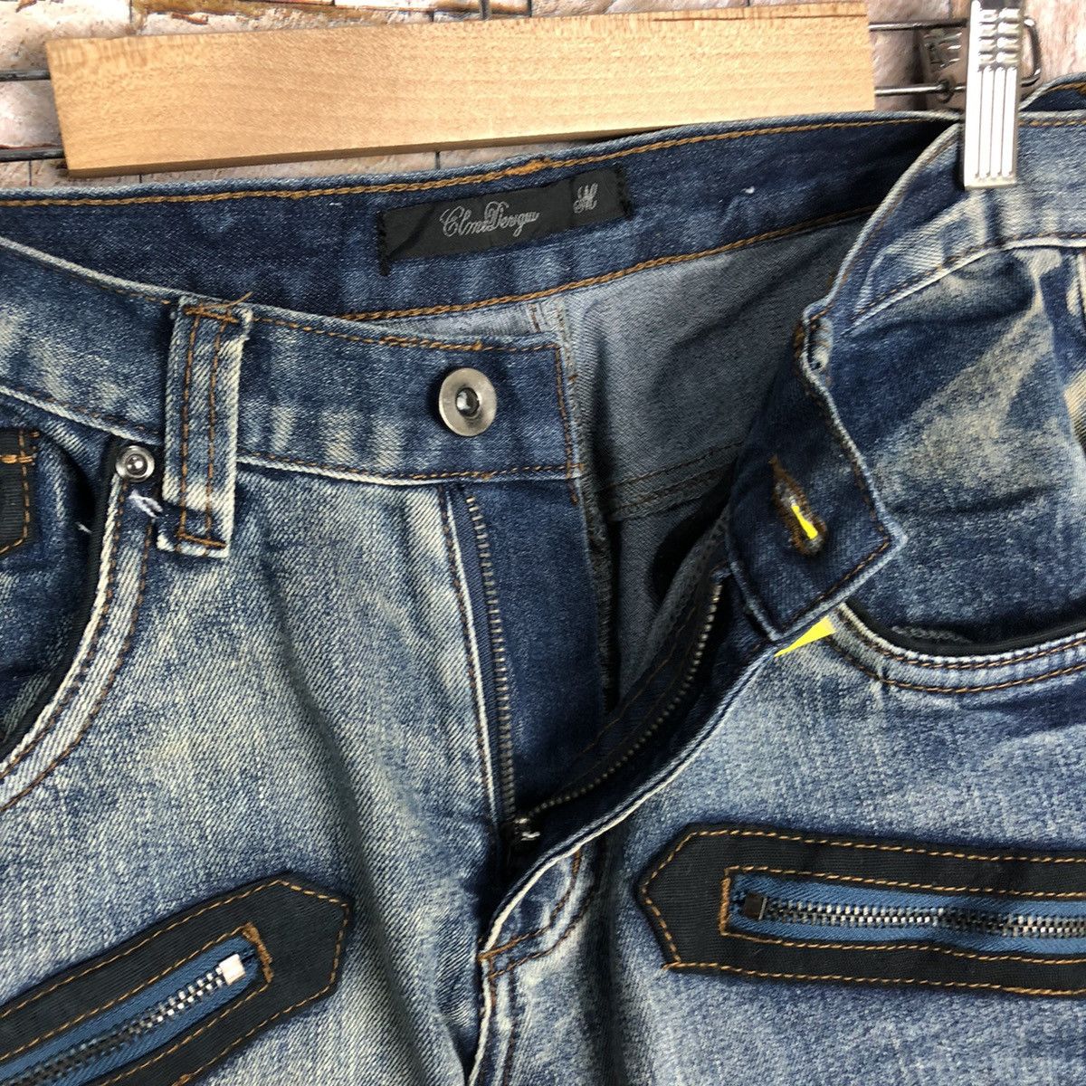 Japanese Brand Elme Design faded Blue Cropped spring Denim Pants #A347 Size US 31 - 15 Thumbnail