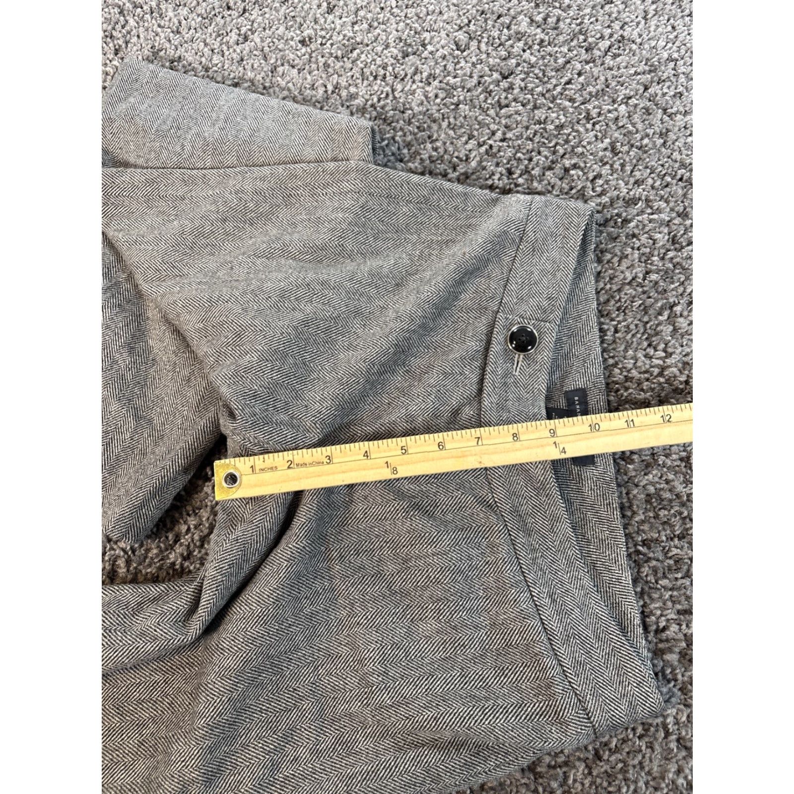 Banana Republic VINTAGE Banana Republic Pants Womens 28x29 Wool Houndstooth Dress Pants Grey Baggy Wide-Leg 28 29in Womens Size 28" / US 6 / IT 42 - 5 Thumbnail