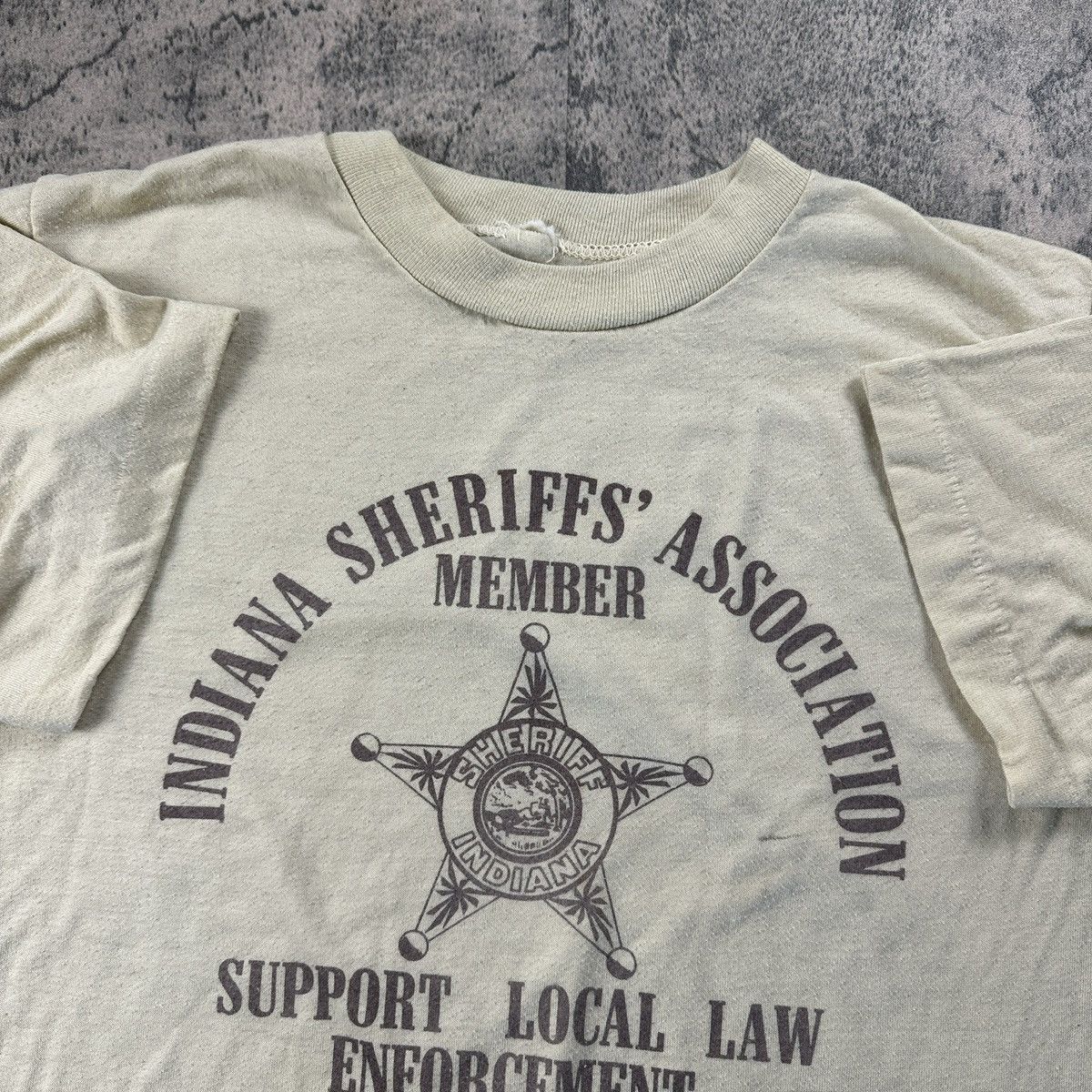 Vintage Vintage 80s Indiana Police Sheriff Tee Size US M / EU 48-50 / 2 - 2 Thumbnail
