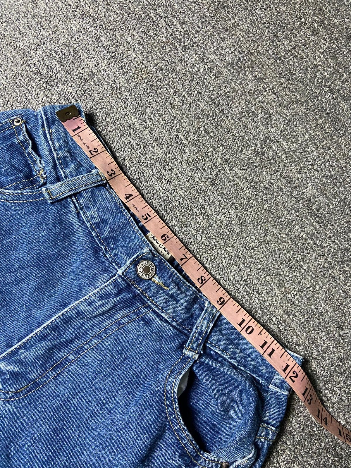 Japanese Brand Chou Chou Angelina Wide Leg Denim Jeans with Patches (165) Size 24" / US 00 / IT 34 - 8 Thumbnail