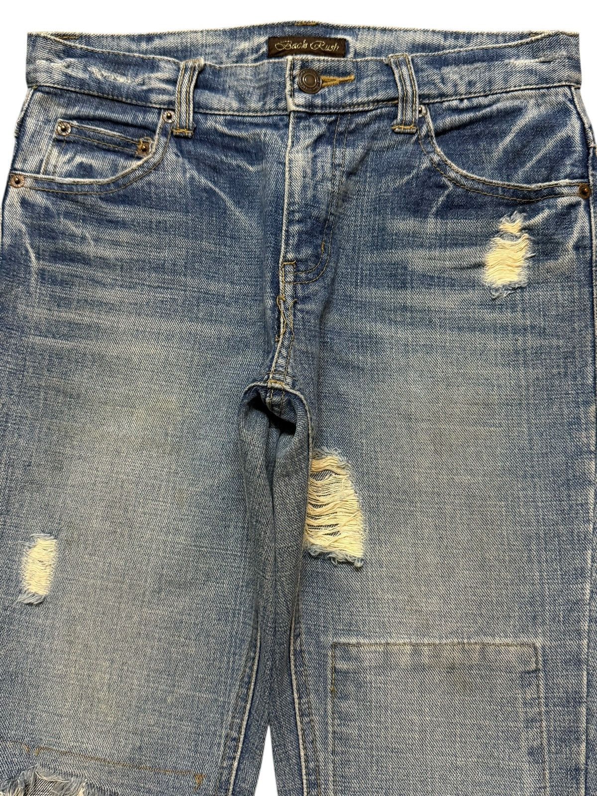 Hysteric Glamour Vintage Y2K Japanese Brand Blue Faded Wash Distressed Flare Size US 28 / EU 44 - 3 Thumbnail