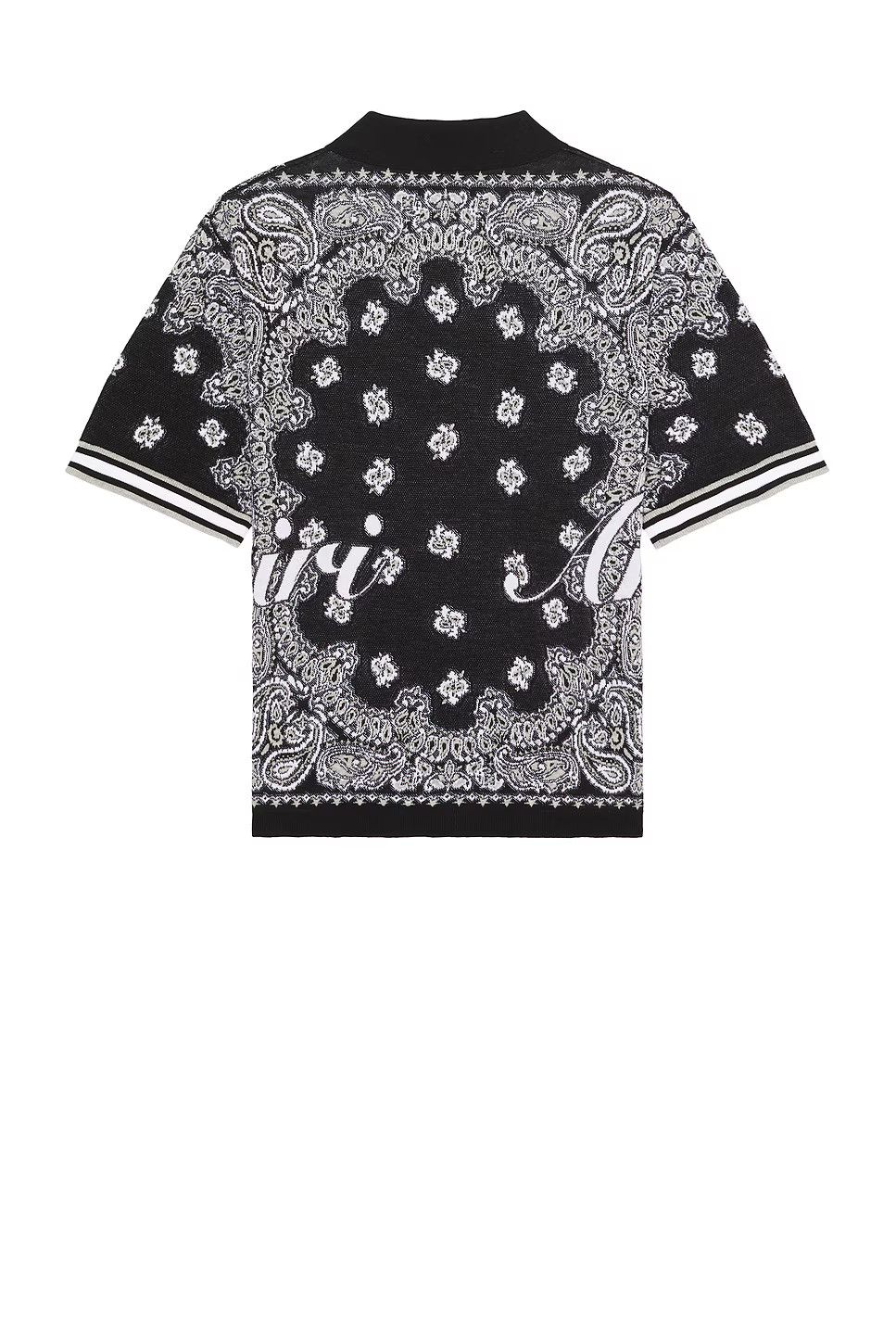 Amiri o1w1db10125 Bandana Polo Shirt in Black/White Size US M / EU 48-50 / 2 - 2 Thumbnail