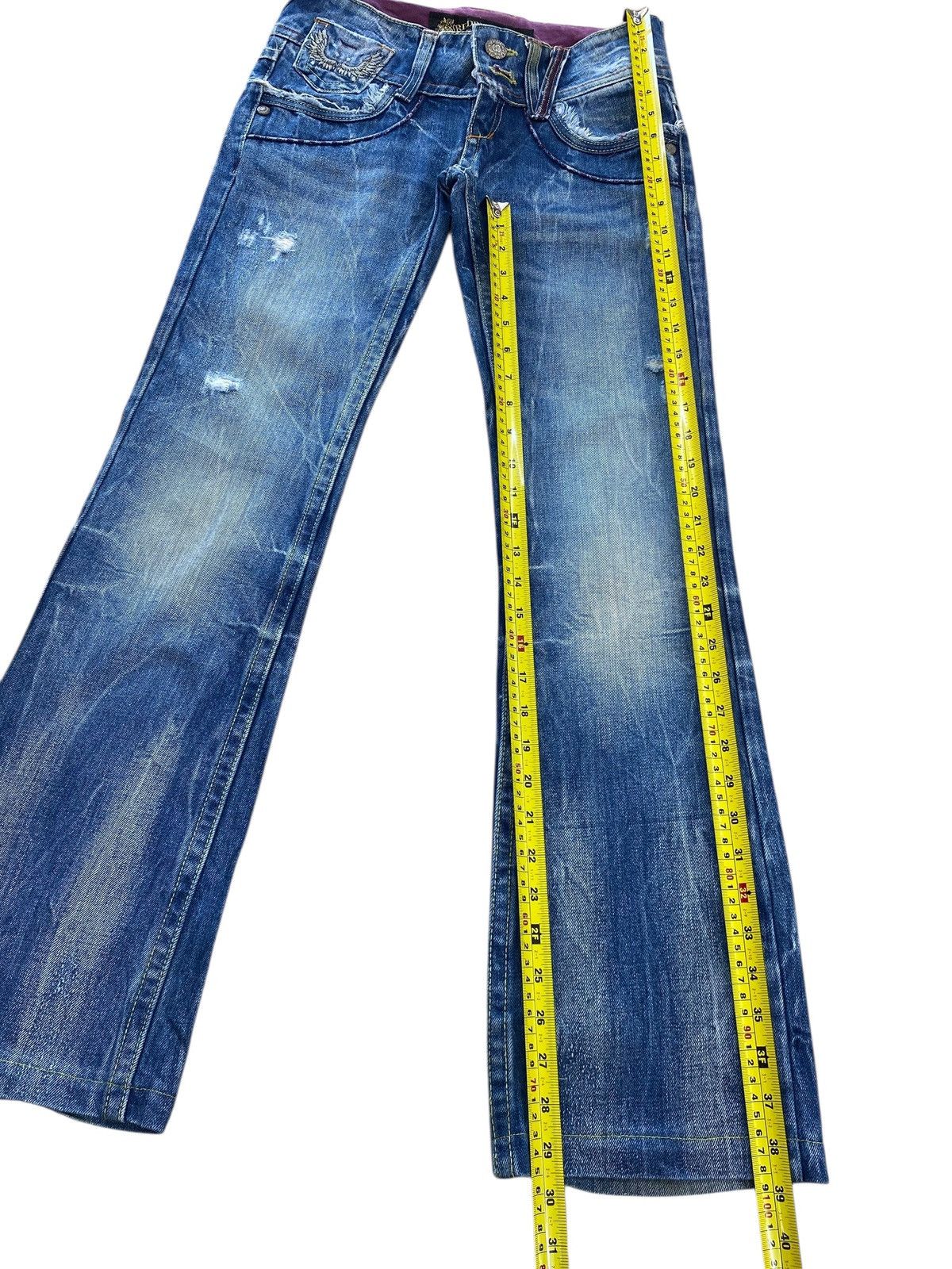 Japanese Brand Red Pepper low-rise flare jeans with angel wings design Size US 29 - 8 Thumbnail