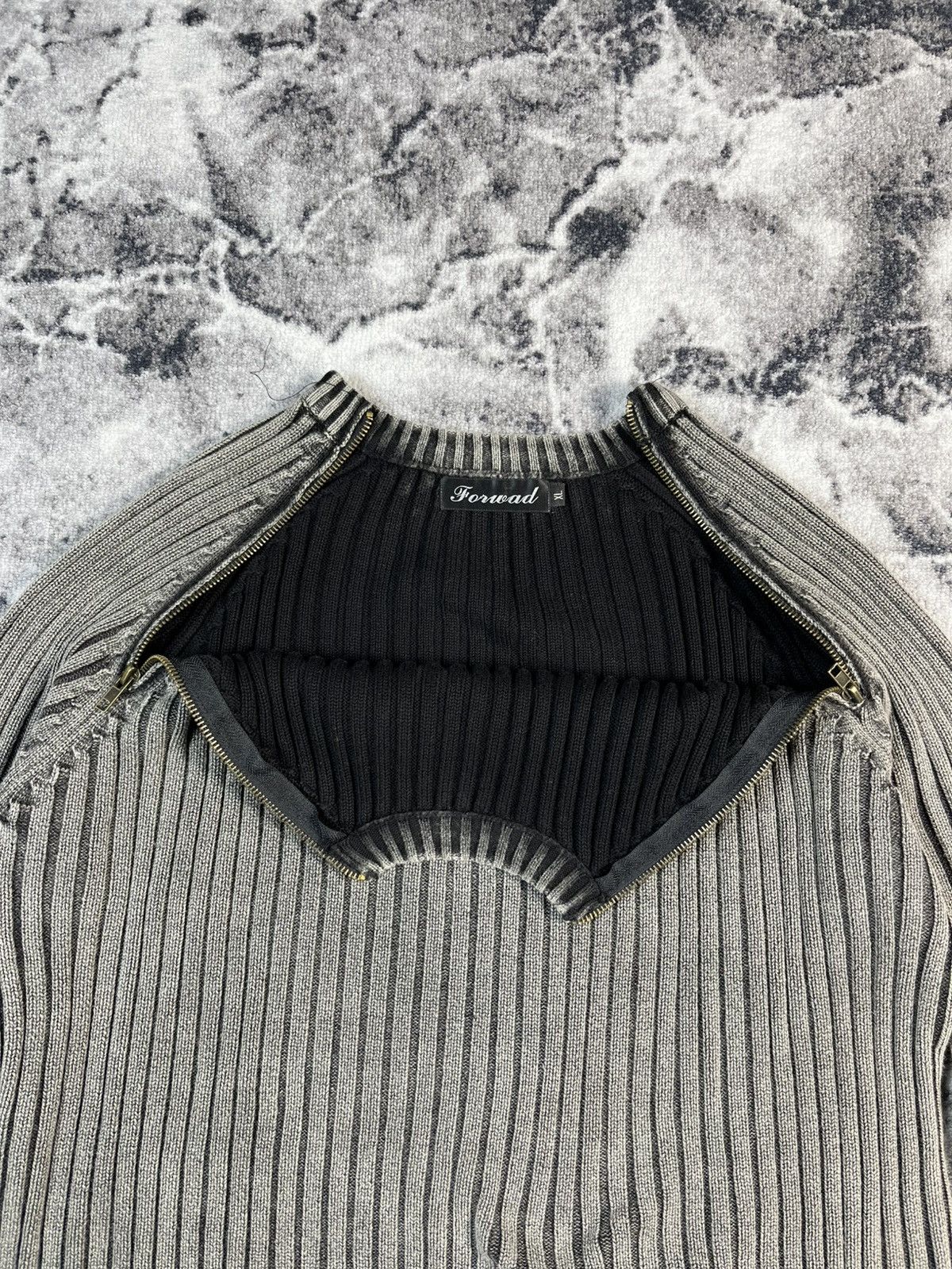 Other Avant Garde Rib Knit Zip Shoulder Sweater Minimal L Size US L / EU 52-54 / 3 - 5 Thumbnail