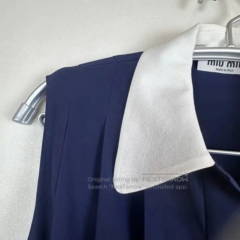 Miu Miu Miu Miu Navy Silk Women's T-Shirt Size S . Size XS / US 0-2 / IT 36-38 - 9 Thumbnail