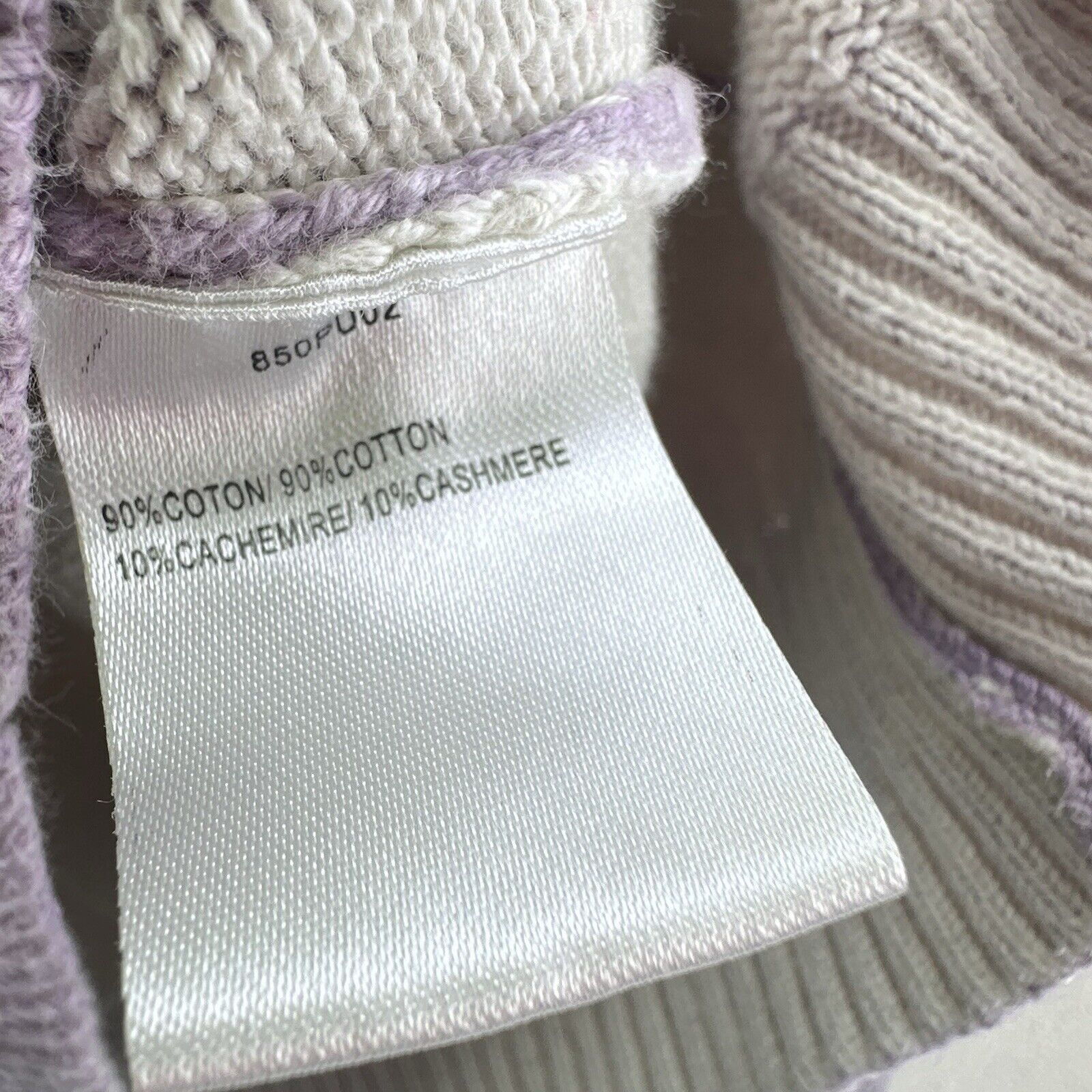 Carven Carven | S | Crew cream purple cotton/cashmere blend sweater Size S / US 4 / IT 40 - 6 Thumbnail