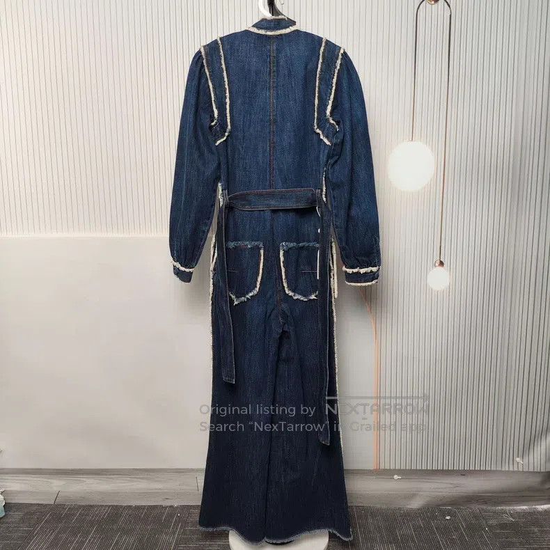 Dior Dior Denim blue tassel-edged jumpsuit Size 42" / US 20 - 2 Thumbnail