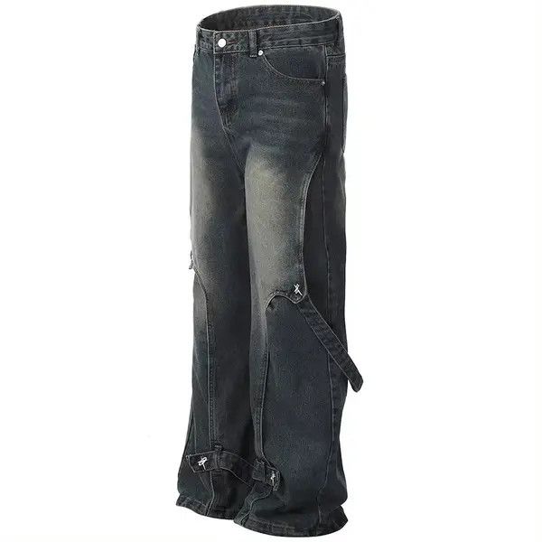 VIBE Design Hip Hop Baggy Washed Retro Loose Jeans y2k Size US 35 - 2 Thumbnail
