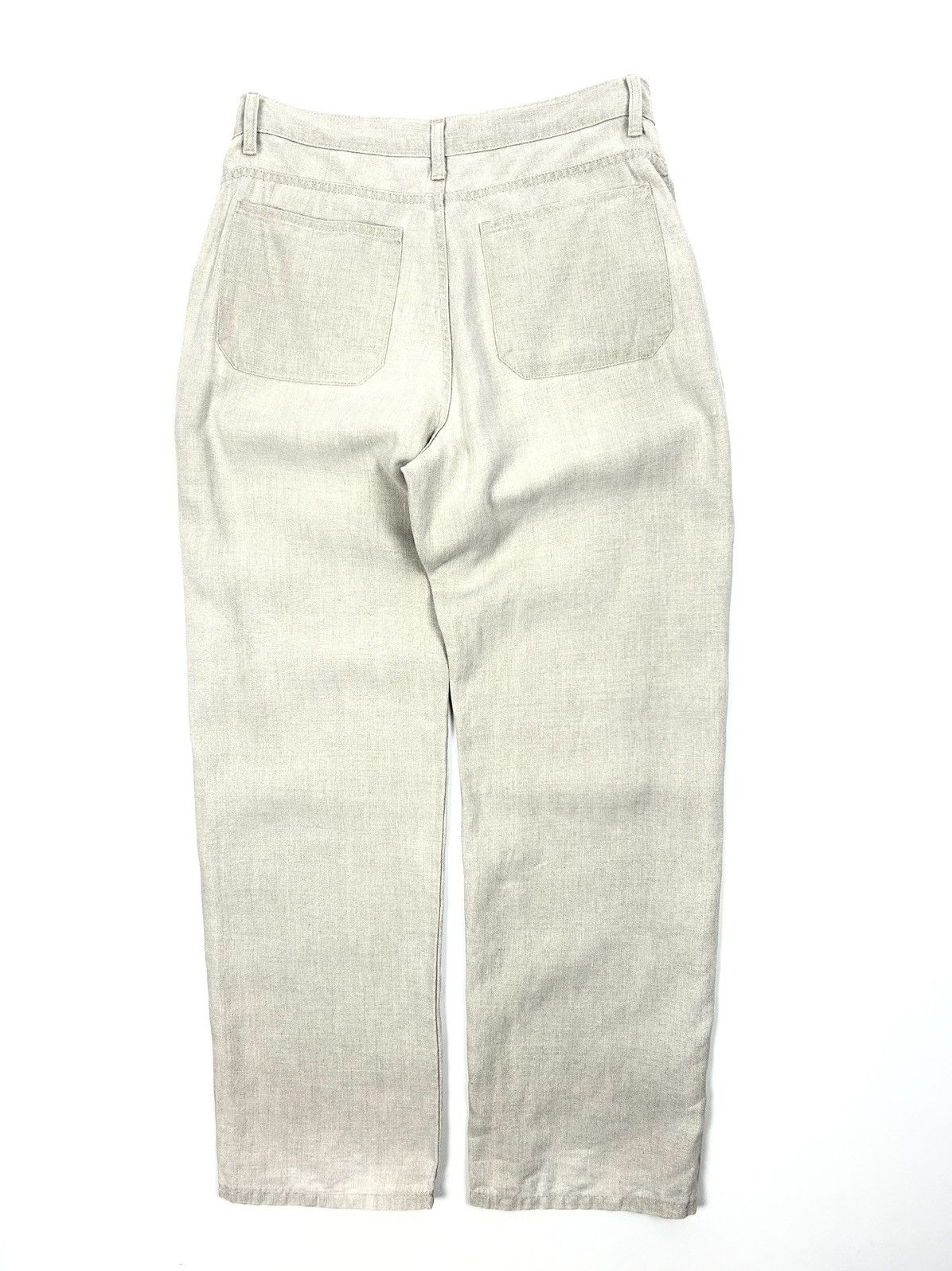 Balmain rare Balmain Vintage Heavy Linen Tailored Pants Beige 42 M Size US 32 / EU 48 - 2 Thumbnail