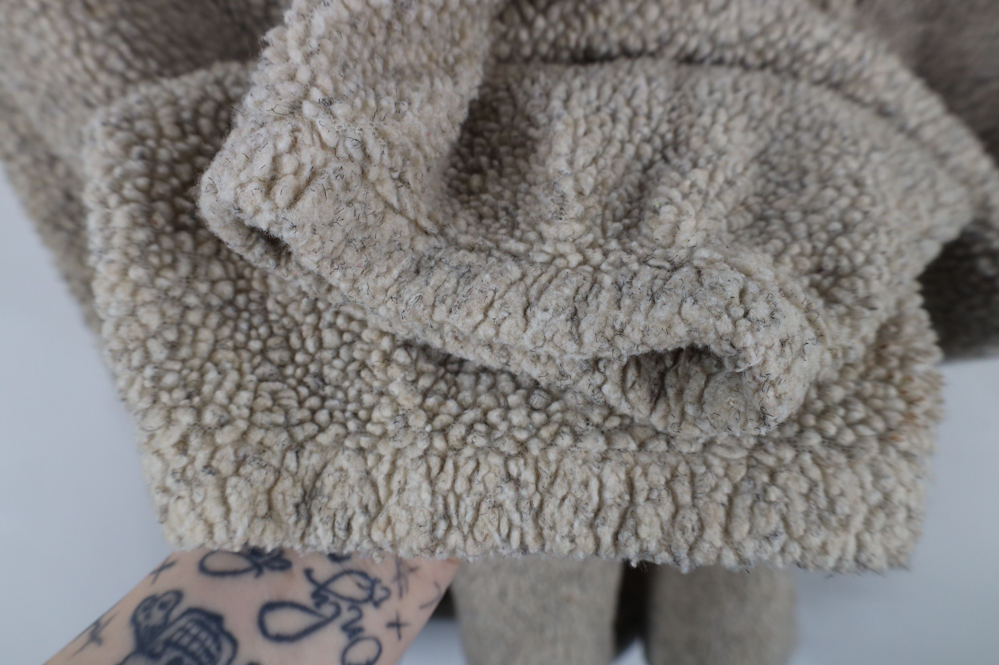 Vintage Vintage 90s Streetwear Pile Fleece Half Zip Sweater Beige Size US XL / EU 56 / 4 - 6 Thumbnail