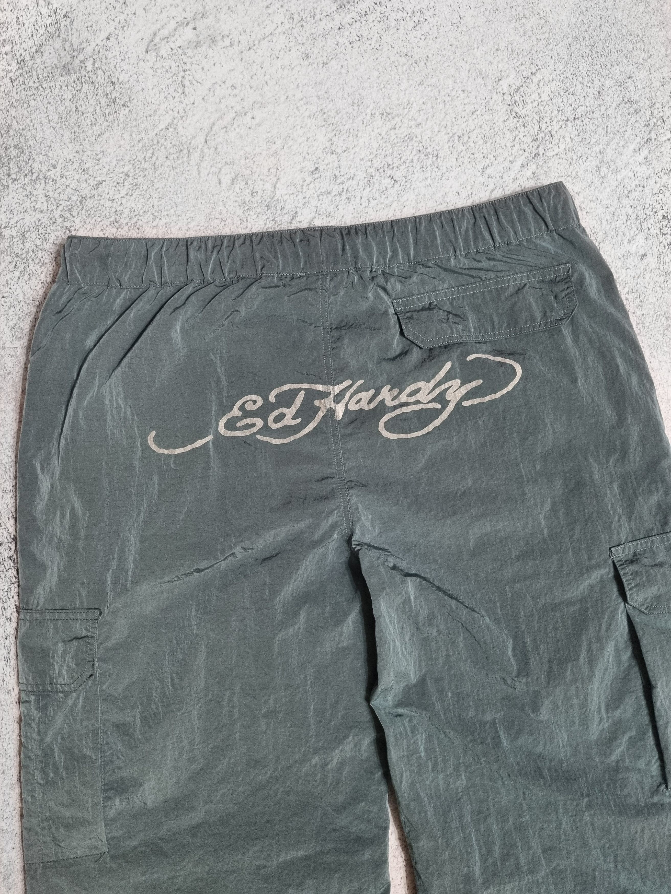 Ed Hardy Ed Hardy x Urban Outfitters Big Logo Metal Nylon Cargo Pants Size US 32 / EU 48 - 2 Thumbnail