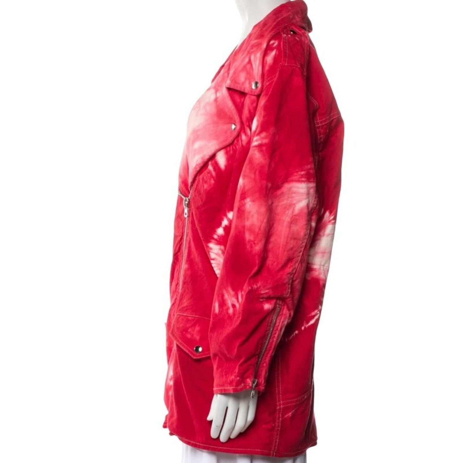 Isabel Marant Isabel Marant Étoile Red Tie-Dye Moto Coat – Size Medium Size M / US 6-8 / IT 42-44 - 2 Thumbnail
