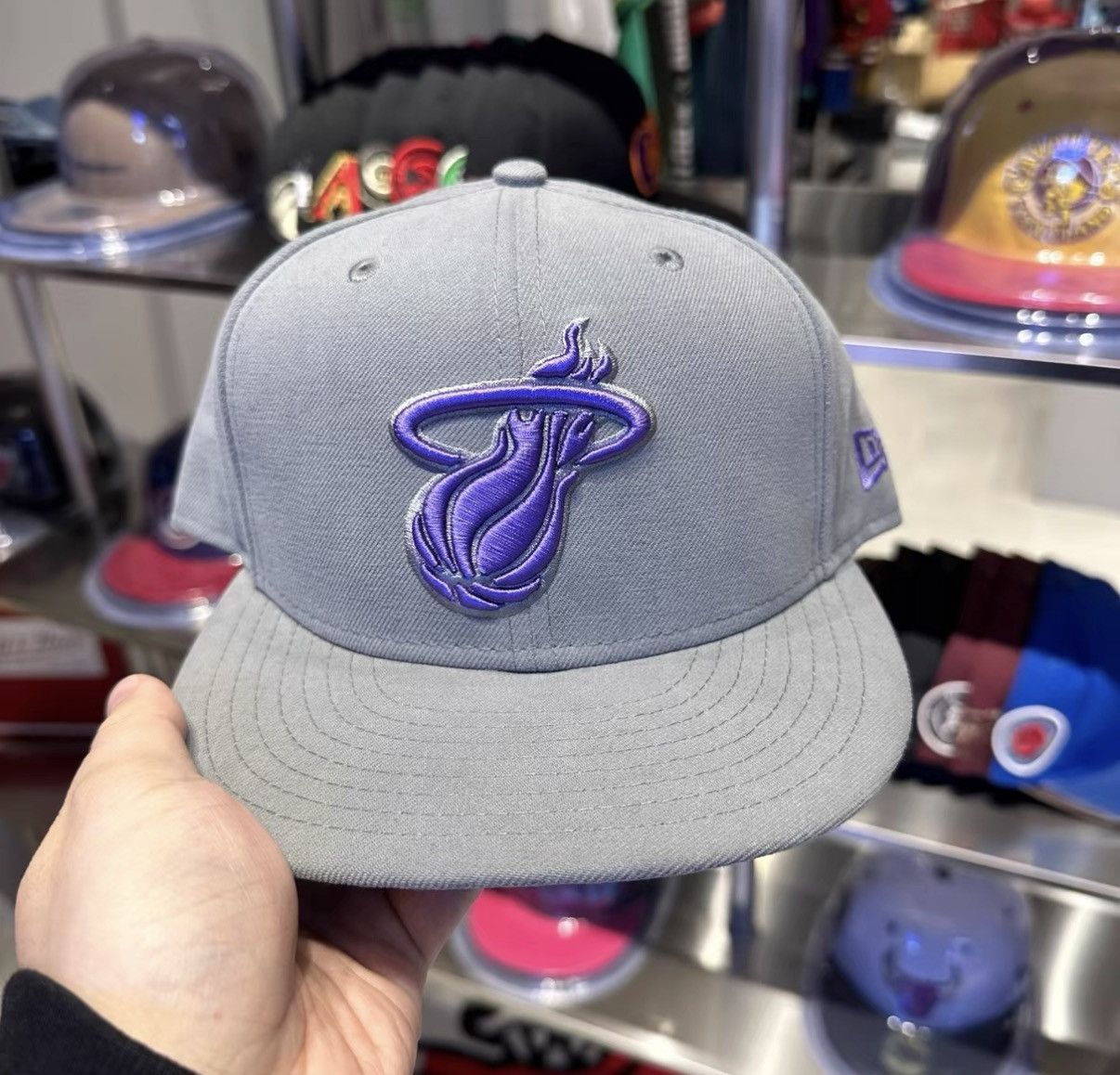 New Era New Era NBA Miami Heat Flat Brim Baseball Cap J32 Size ONE SIZE - 1 Thumbnail