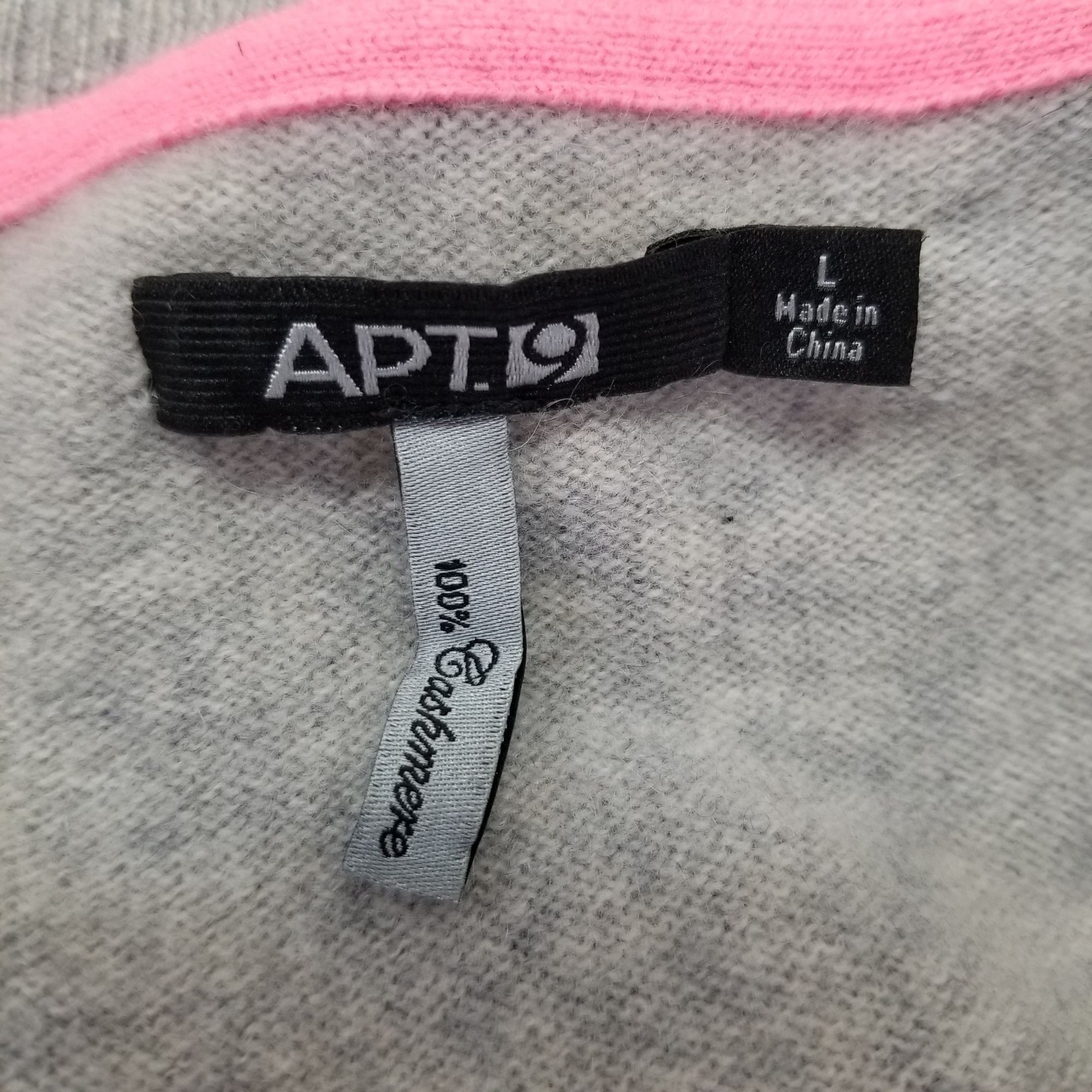 Other Apt 9 L Pullover Gray Sweater Cashmere Knit Lightweight Soft Size L / US 10 / IT 46 - 2 Thumbnail