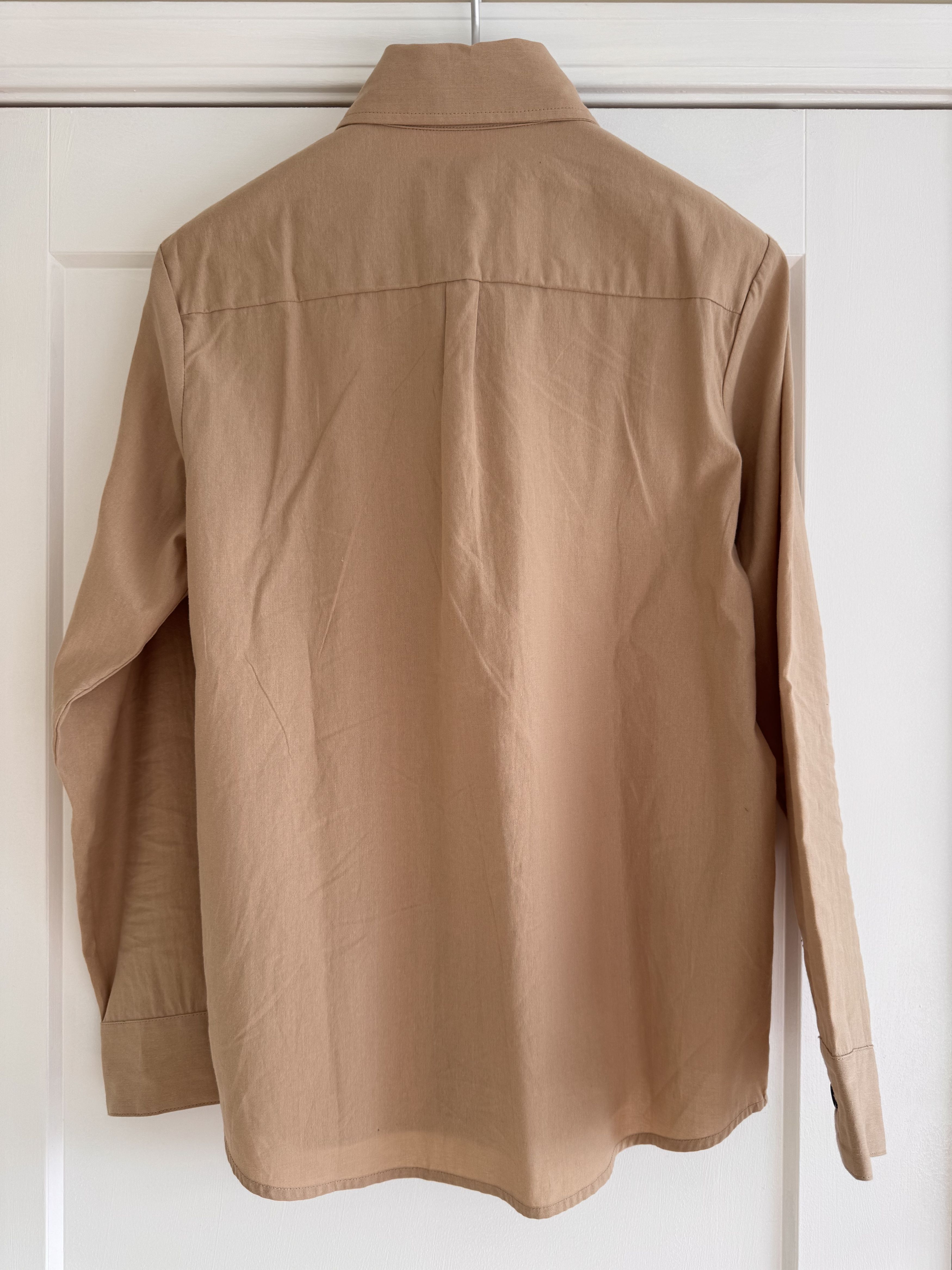 Evan Kinori Evan Kinori Two Pocket Shirt Paper/Cotton Broadcloth Beige Size US S / EU 44-46 / 1 - 4 Thumbnail