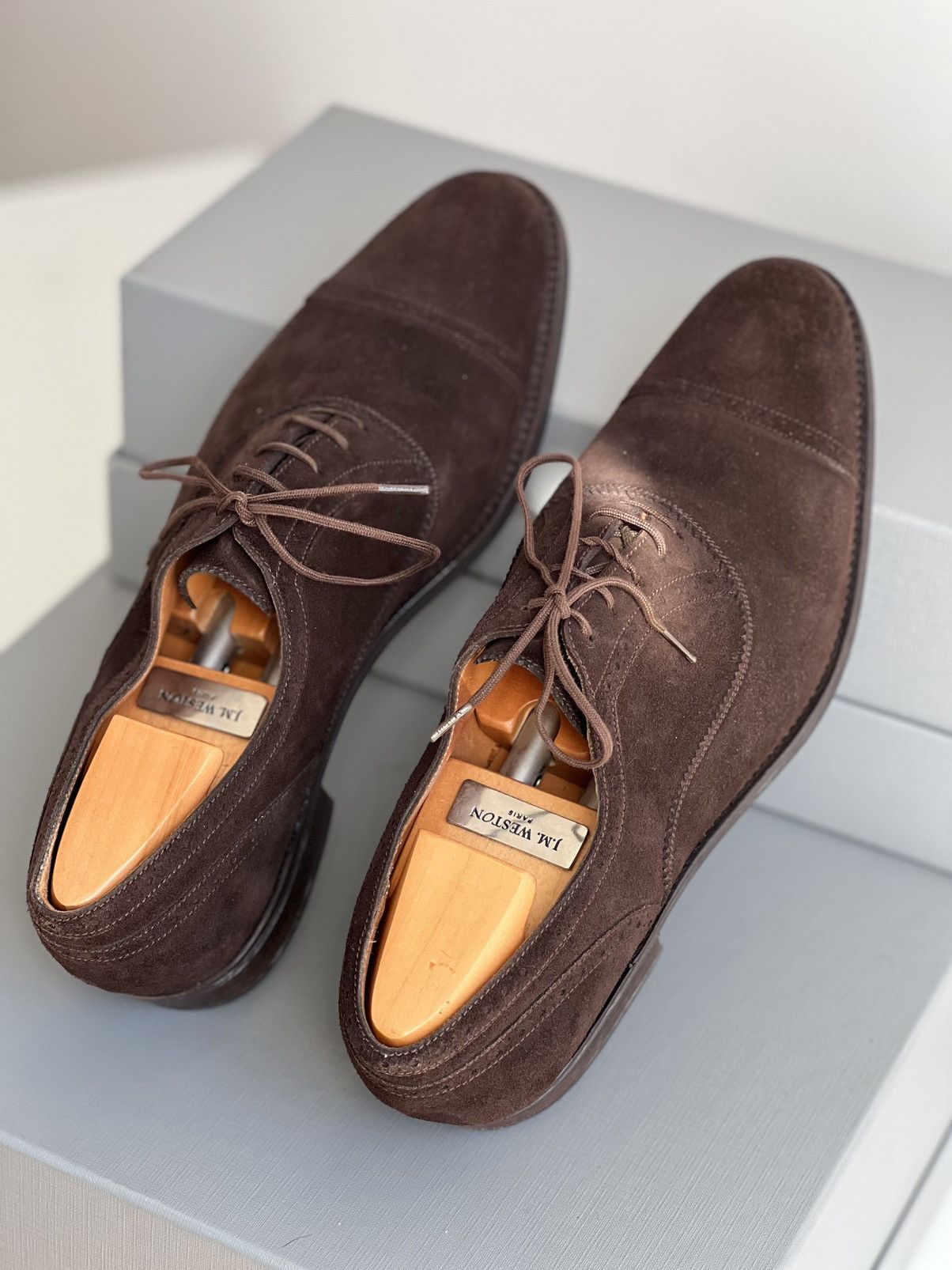image of J M Weston Excellent Business Casual Jm Weston, Paris Shoes in Brown, Men's (Size 7)