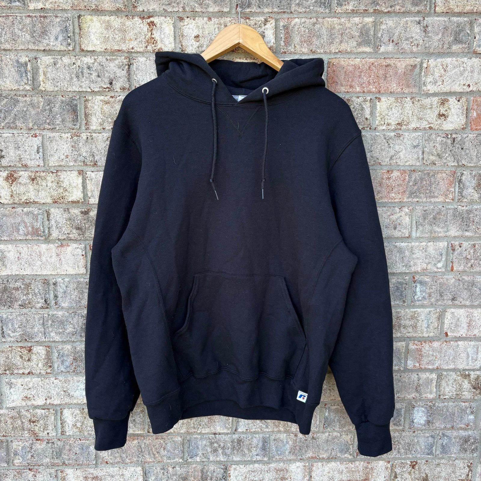 Russell Athletic Vintage essential blank black hoodie Size US M / EU 48-50 / 2 - 9 Thumbnail