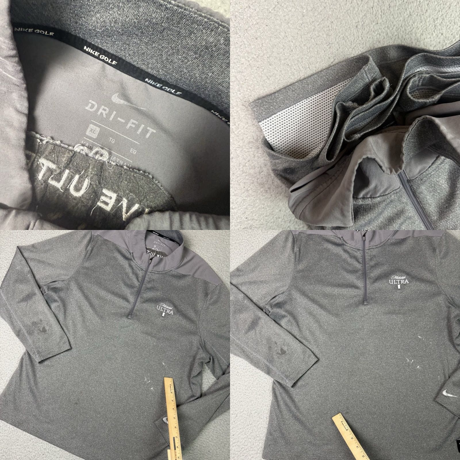 Nike VINTAGE Nike Golf Dri-Fit Shirt Mens XL Gray 1/4 Zip Pullover Performance Mock Neck 1/4 Zip Moisture Wicking Outdoor Sports Mens Size US XL / EU 56 / 4 - 8 Thumbnail