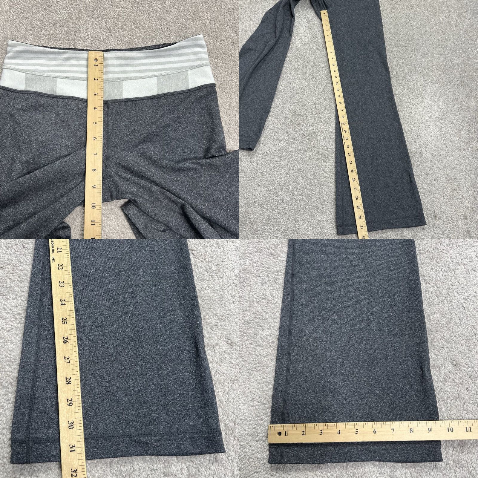Lululemon Lululemon Leggings Size 6 Athletic Gym Yoga Full Length 31.5” Inseam Flared Gray Stretch Women Size 28" / US 6 / IT 42 - 9 Thumbnail
