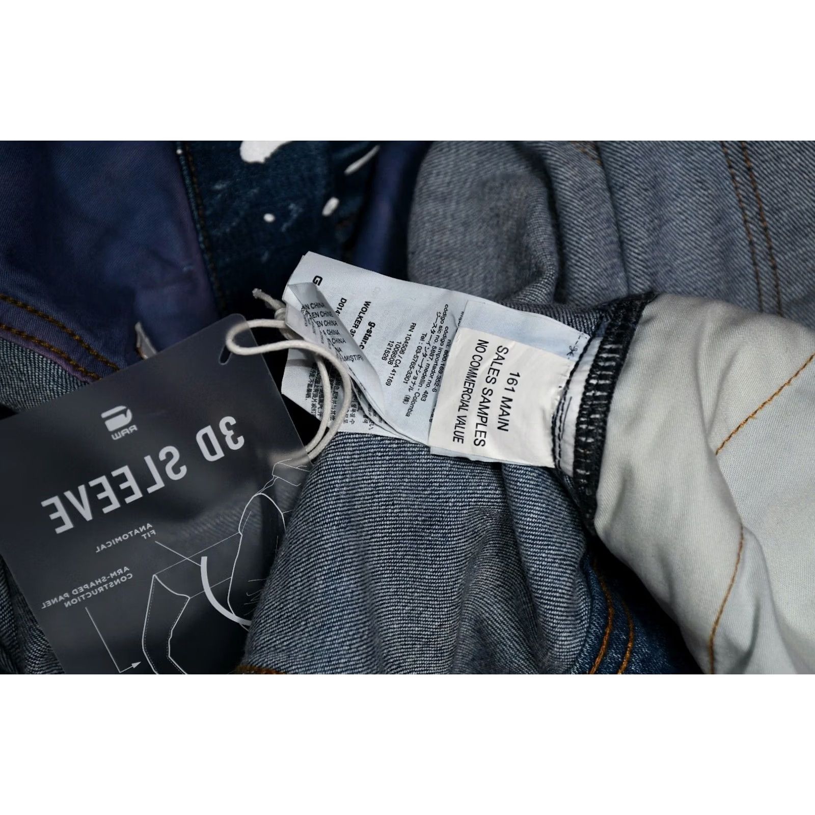 G-Star G-Star Raw Wolker 3D Slim Extreme Painted Denim Men's Jacket M Blue Painted Denim Jacket Mens 90s (no) Size US M / EU 48-50 / 2 - 7 Thumbnail