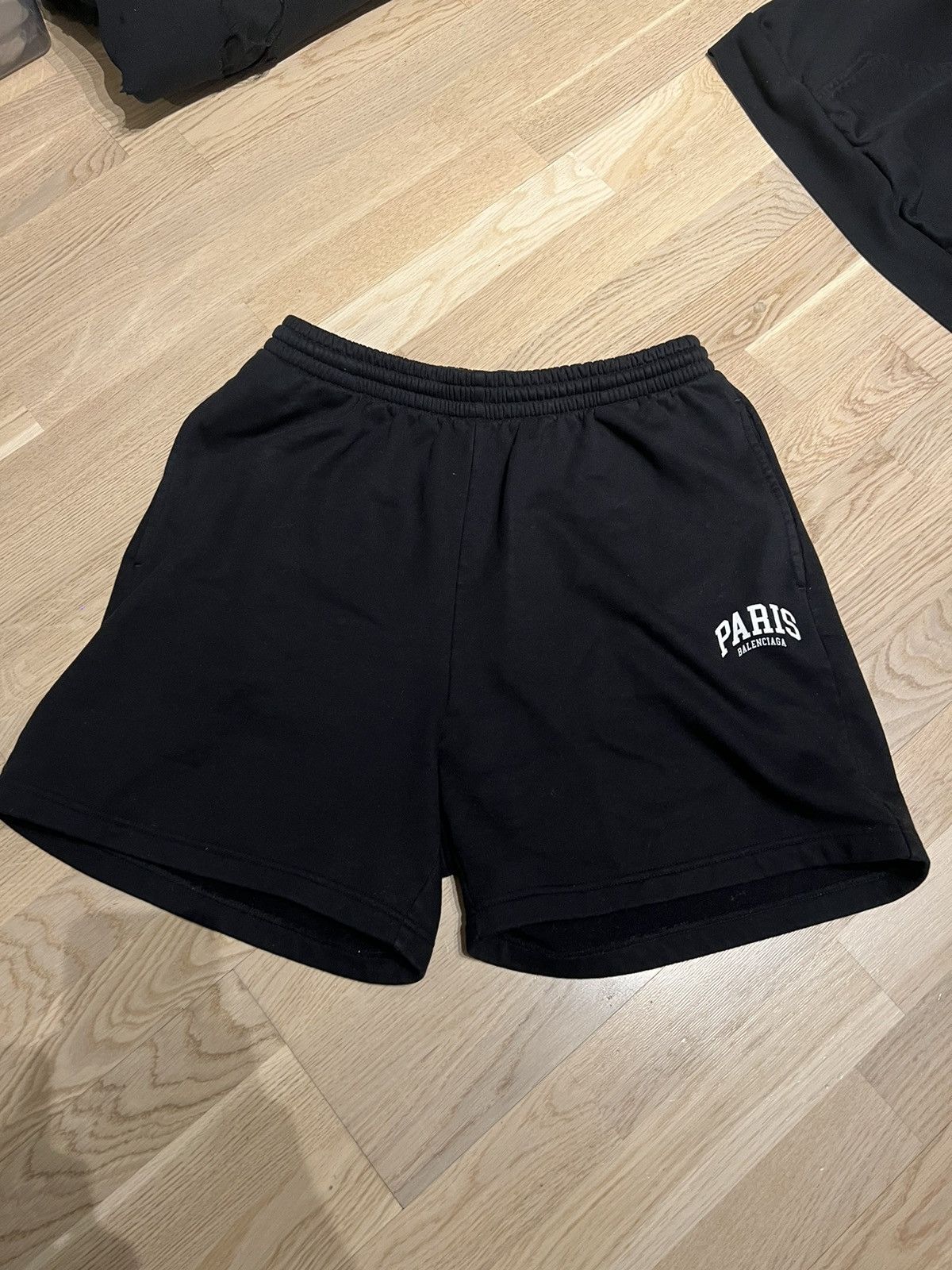 image of Balenciaga Paris Black Shorts, Men's (Size 32)