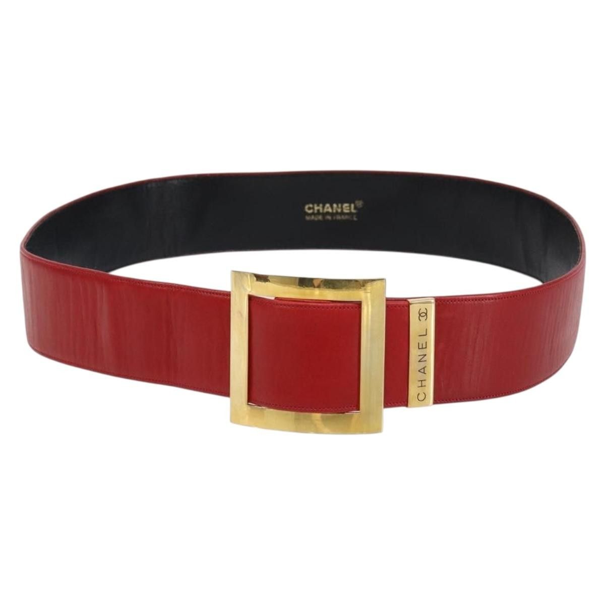 Chanel Chanel Square Buckle Belt Leather Size ONE SIZE - 1 Thumbnail