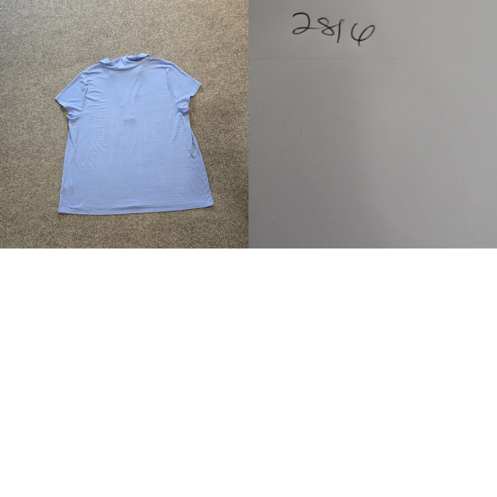 J. Jill J Jill Top Women Size Large Blue Slub Knit Short Sleeve Collared Wearever Casual Shirt Mens? (note: no) Size L / US 10 / IT 46 - 8 Thumbnail