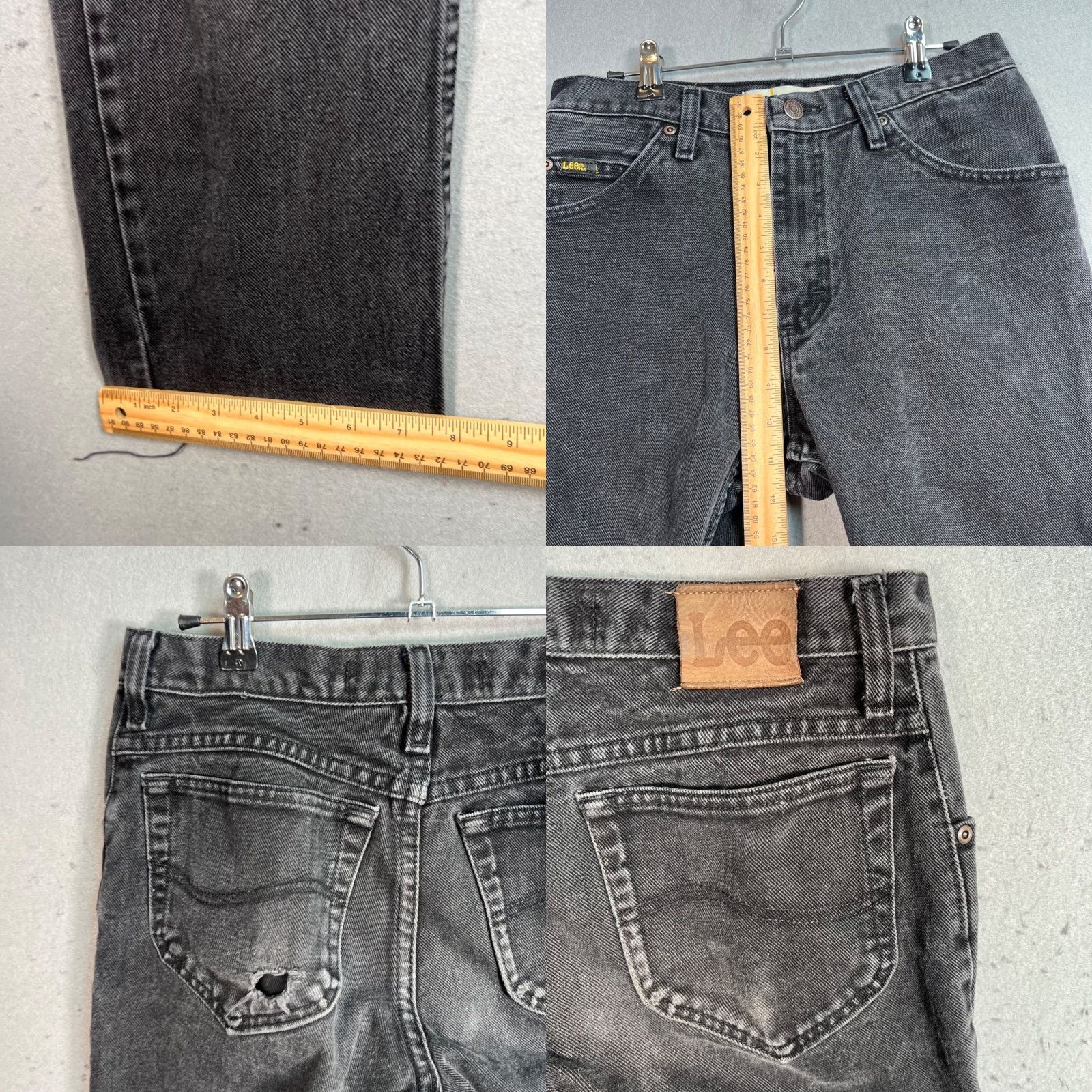 Lee Lee Jeans Black Regular Fit 31x32 100% Cotton Denim Straight Mens Vintage Cotton Denim Lee Regular Fit Black Jeans 31x32 Mens Size US 31 - 8 Thumbnail