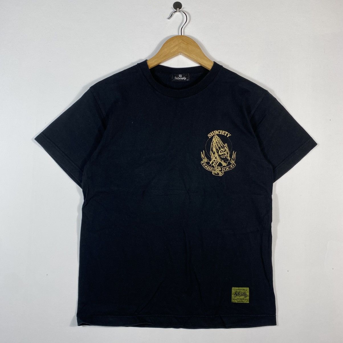 Vintage Japanese Streetwear SUBCIETY Praise God Graphic Tee Shirt Size US M / EU 48-50 / 2 - 3 Thumbnail