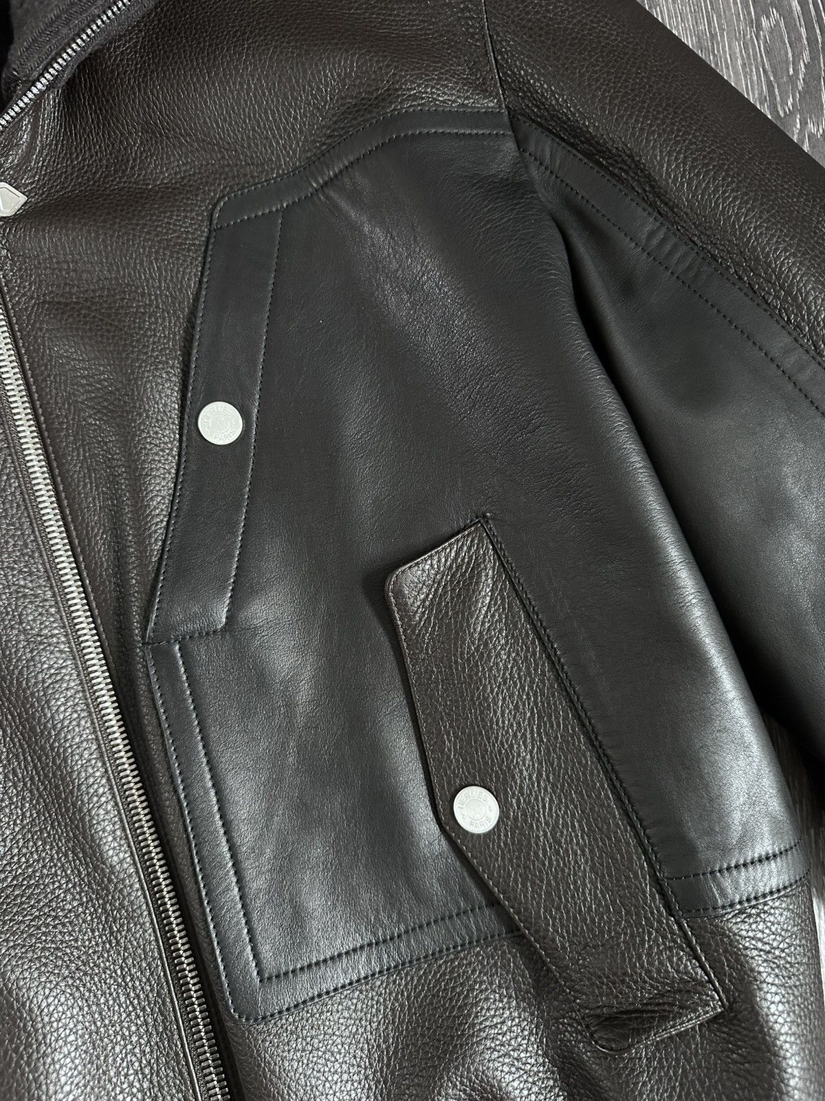 Hermes hermes maxi leather patch ribbed bomber jacket Size US L / EU 52-54 / 3 - 5 Thumbnail
