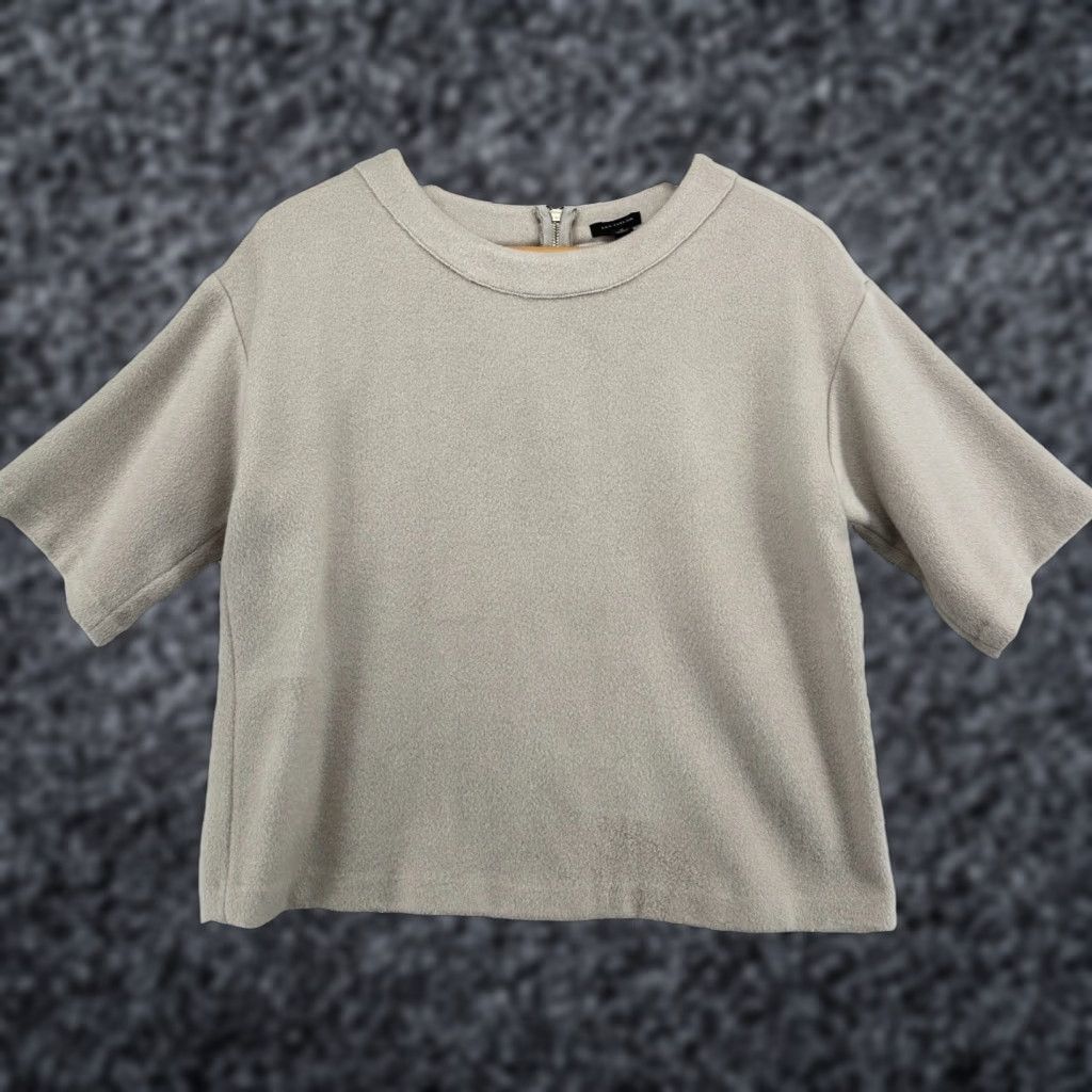 Ann Taylor Ann Taylor Short Sleeve Shirt Wool Blend Top Womens Size Medium Taupe Beige Size M / US 6-8 / IT 42-44 - 1 Thumbnail