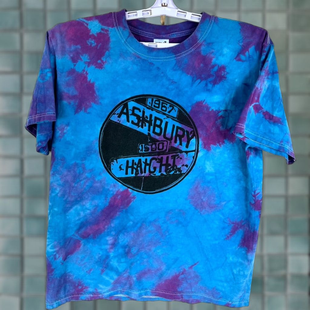 Anvil VINTAGE HAIGHT ASHBURY San Francisco Tie Dye T Shirt M Anvil Blue Graphic Print Unisex Adults Crew Neck Short Sleeve 100% Cotton USA Seller Size US M / EU 48-50 / 2 - 1 Thumbnail