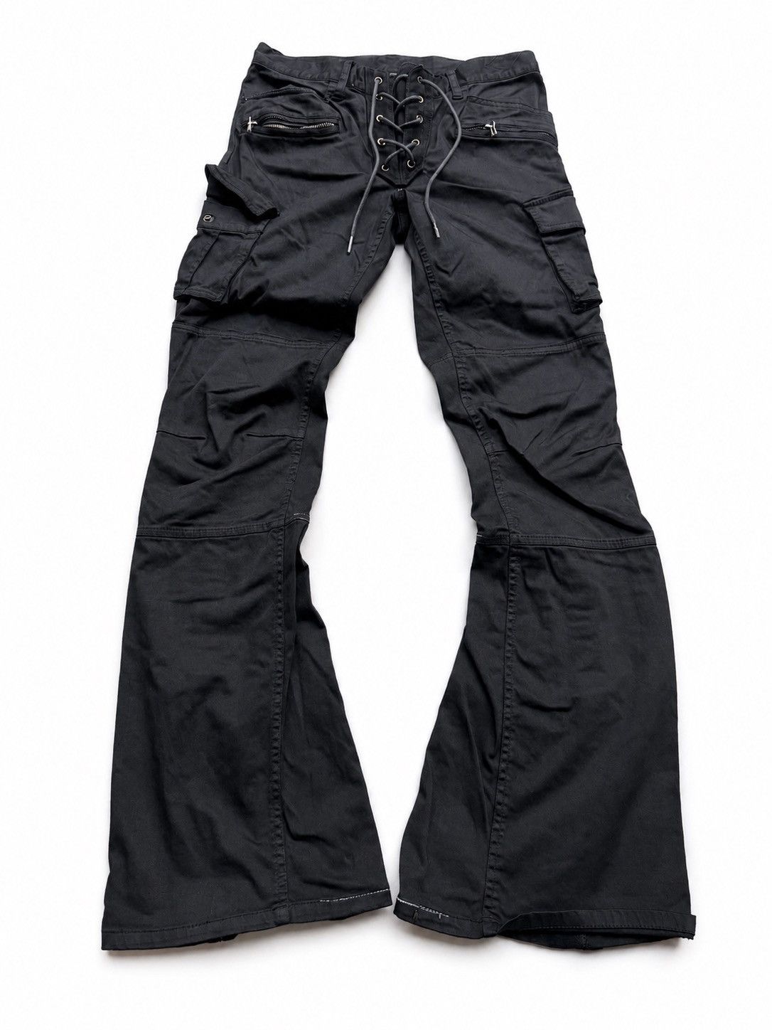 Shellac Lace up flare cargo pants