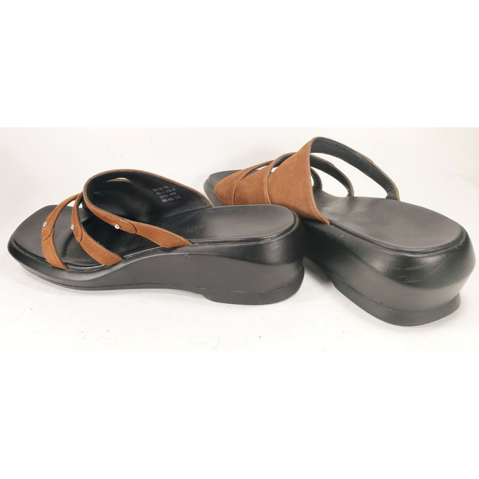 Clarks Clarks Slide Wedge Sandal Women's US 8.5M Brown 3 Crossovers Gold Bead Casual to Dress Business Mens Womens Size US 9 / IT 39 - 7 Thumbnail