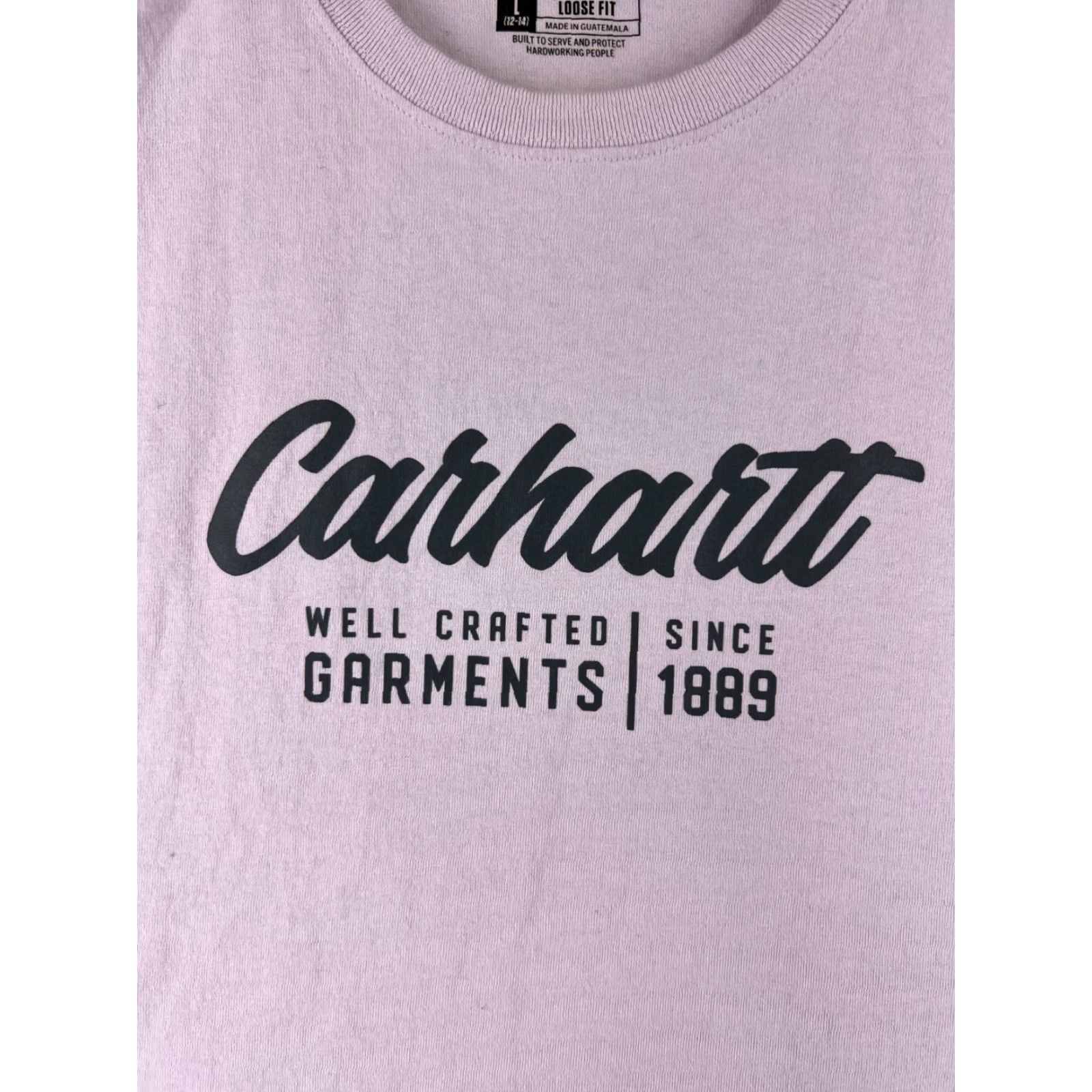 Carhartt Carhartt Shirt Womens Large Purple Short Sleeve Crew Neck 100% Cotton Workwear Size L / US 10 / IT 46 - 6 Thumbnail