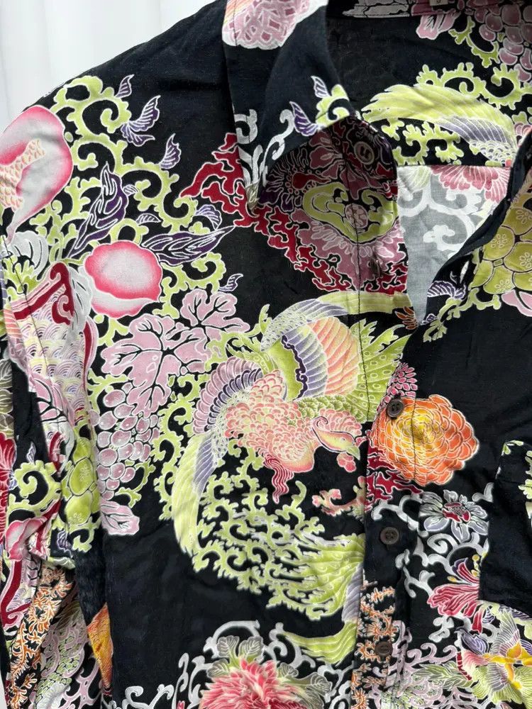Yohji Yamamoto Sz 3 Yohji Yamamoto Mafia Flower Shirt Size US L / EU 52-54 / 3 - 7 Thumbnail