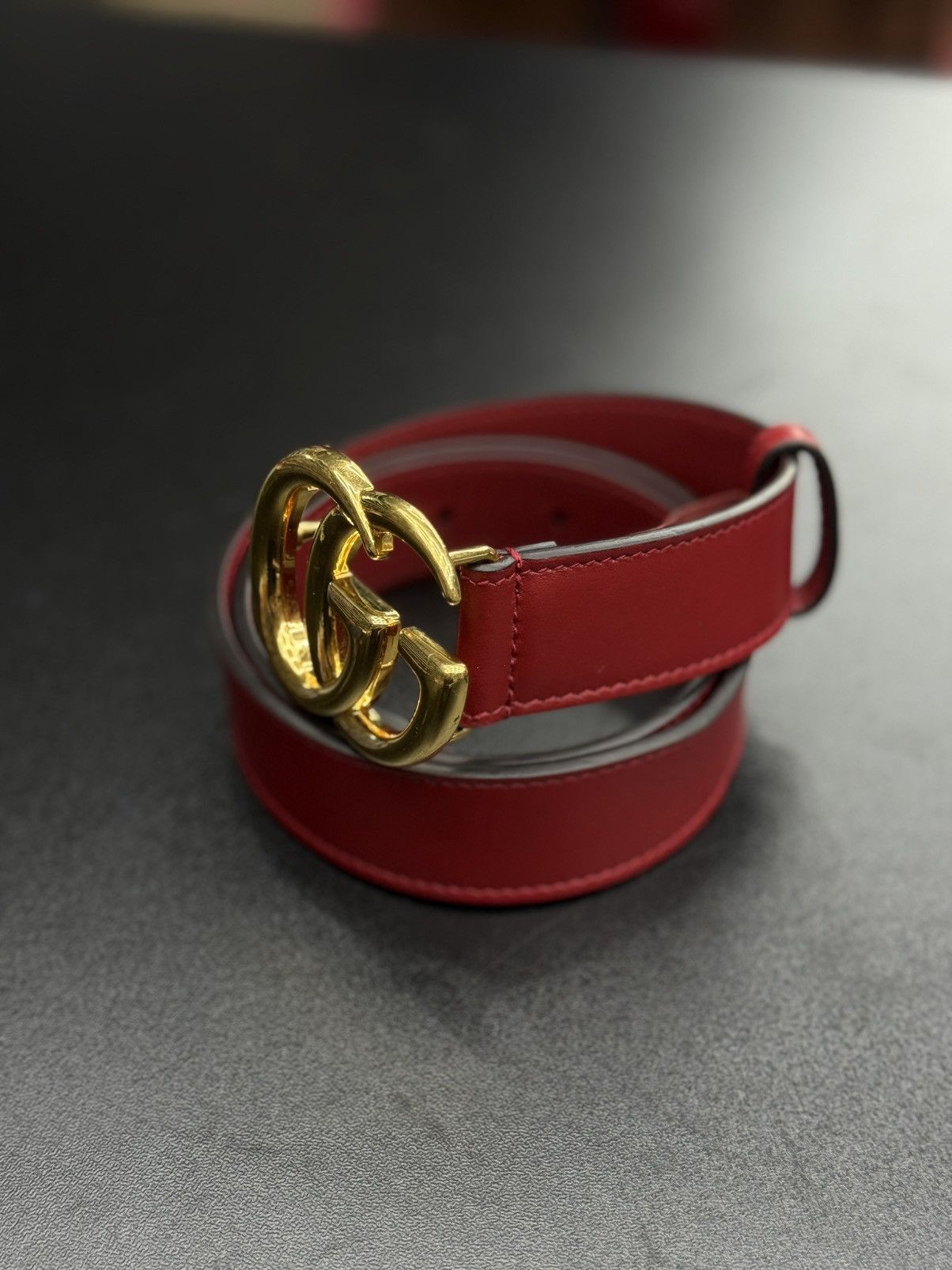 Gucci Gucci Red Belt Women’s Size 80/32 Pre Owned 🧼 Size ONE SIZE - 4 Thumbnail