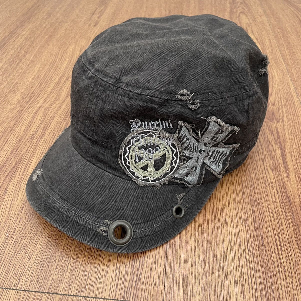If Six Was Nine × Japanese Brand × Le Grande Bleu (L.G.B.) Black distressed cross hat punk goth grunge styled Size ONE SIZE - 1 Thumbnail