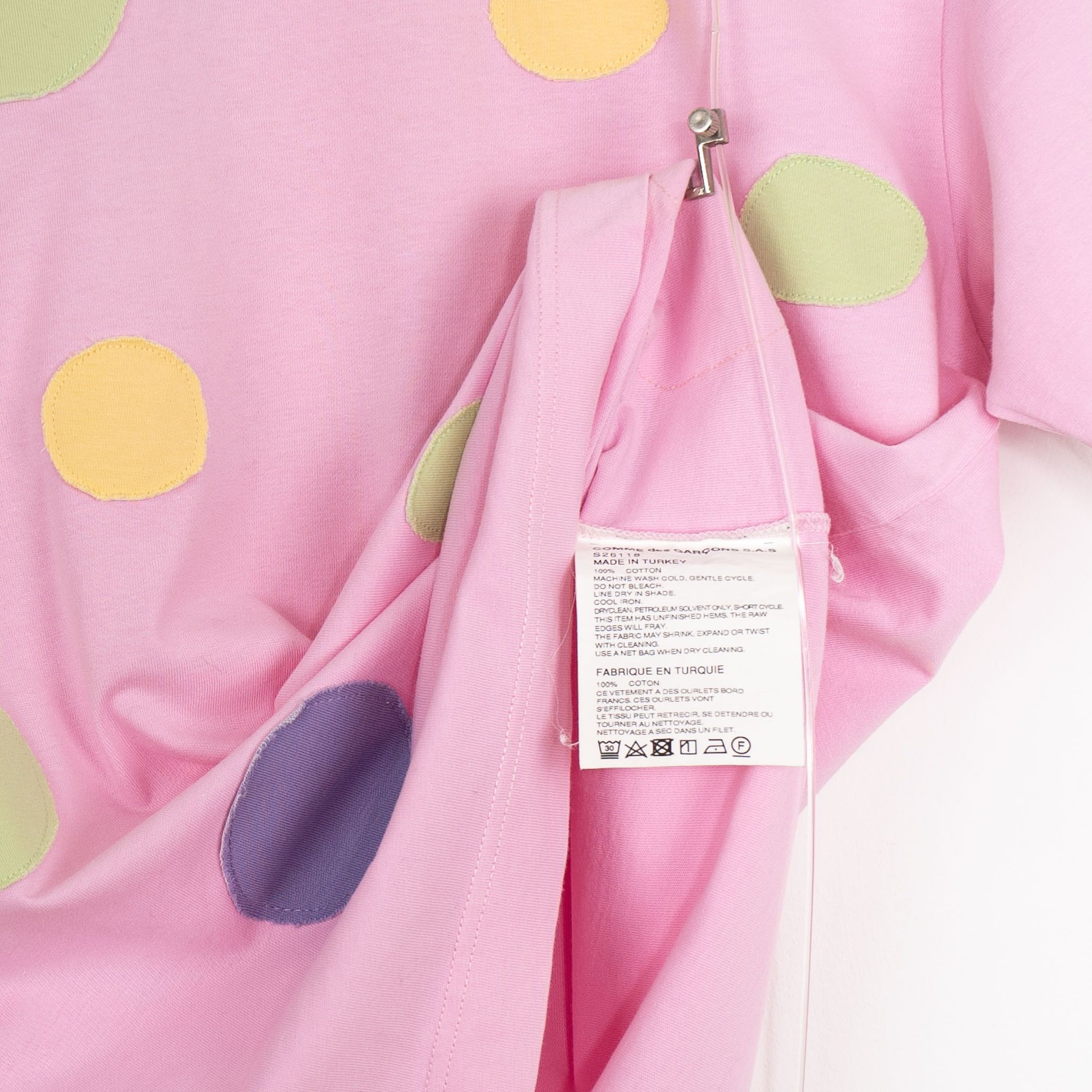 Comme des Garcons SHIRT Pink Dotted Patchwork T-Shirt Size S / US 4 / IT 40 - 4 Thumbnail