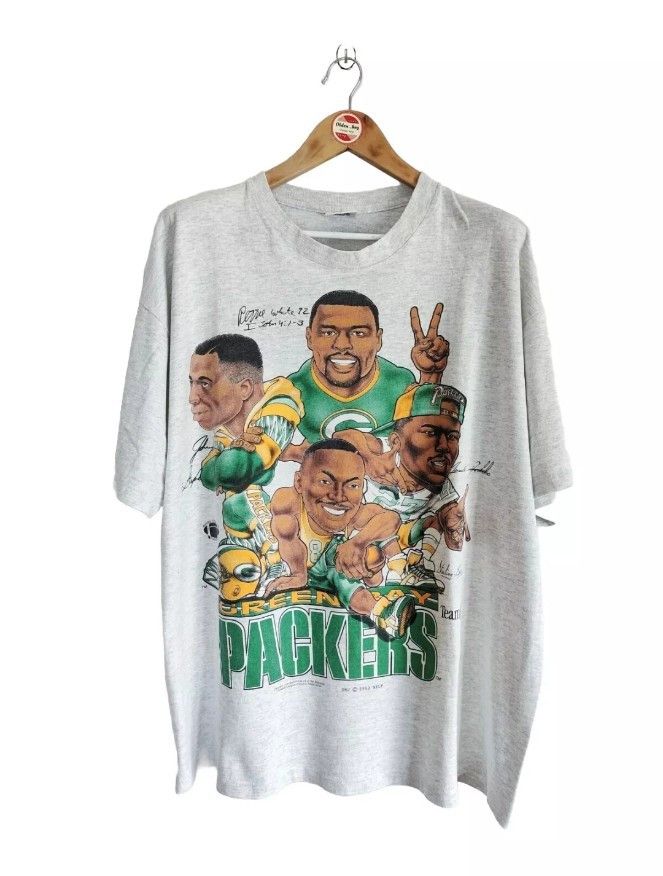 Vintage Green Bay Packers caricature 90's 2side T-shirt