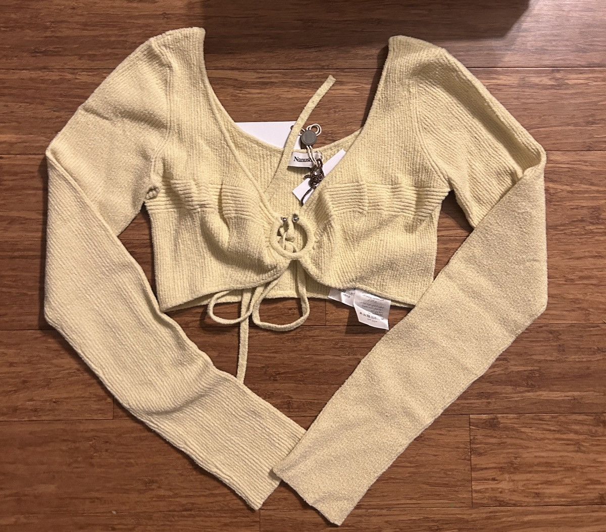 Nanushka NANUSHKA Amra Organic Cropped Cotton-blend chenille Top Size L / US 10 / IT 46 - 8 Thumbnail