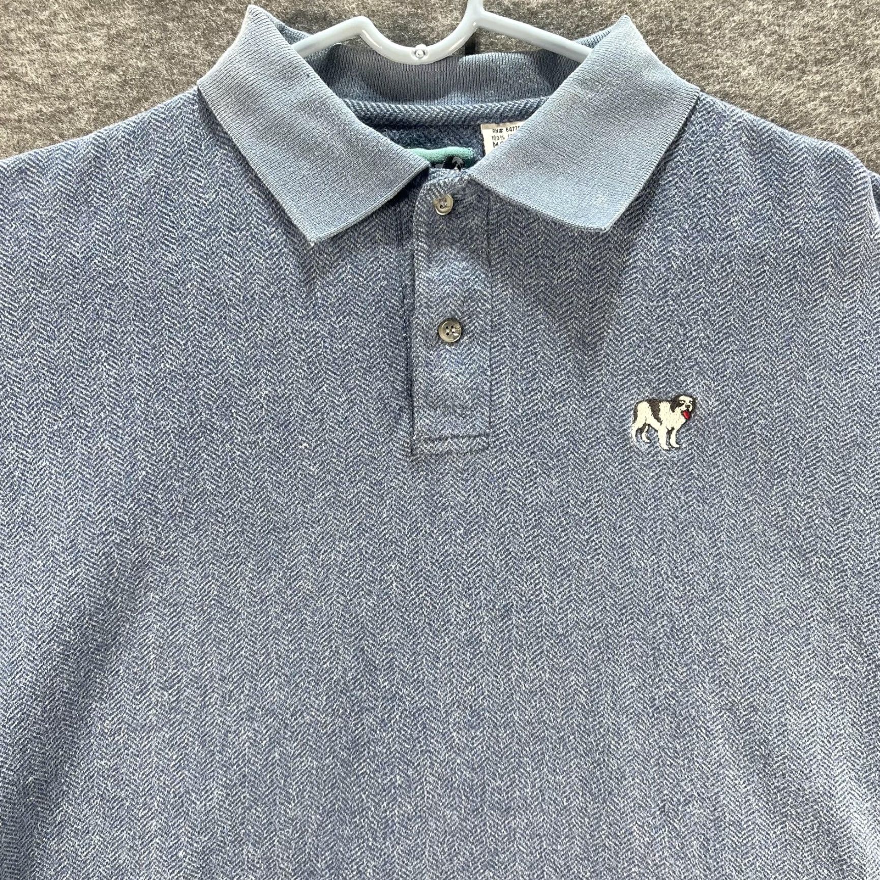 Big Dogs VINTAGE Big Dogs Polo Shirt Mens M Blue Herringbone Embroidered Logo Size US M / EU 48-50 / 2 - 2 Thumbnail