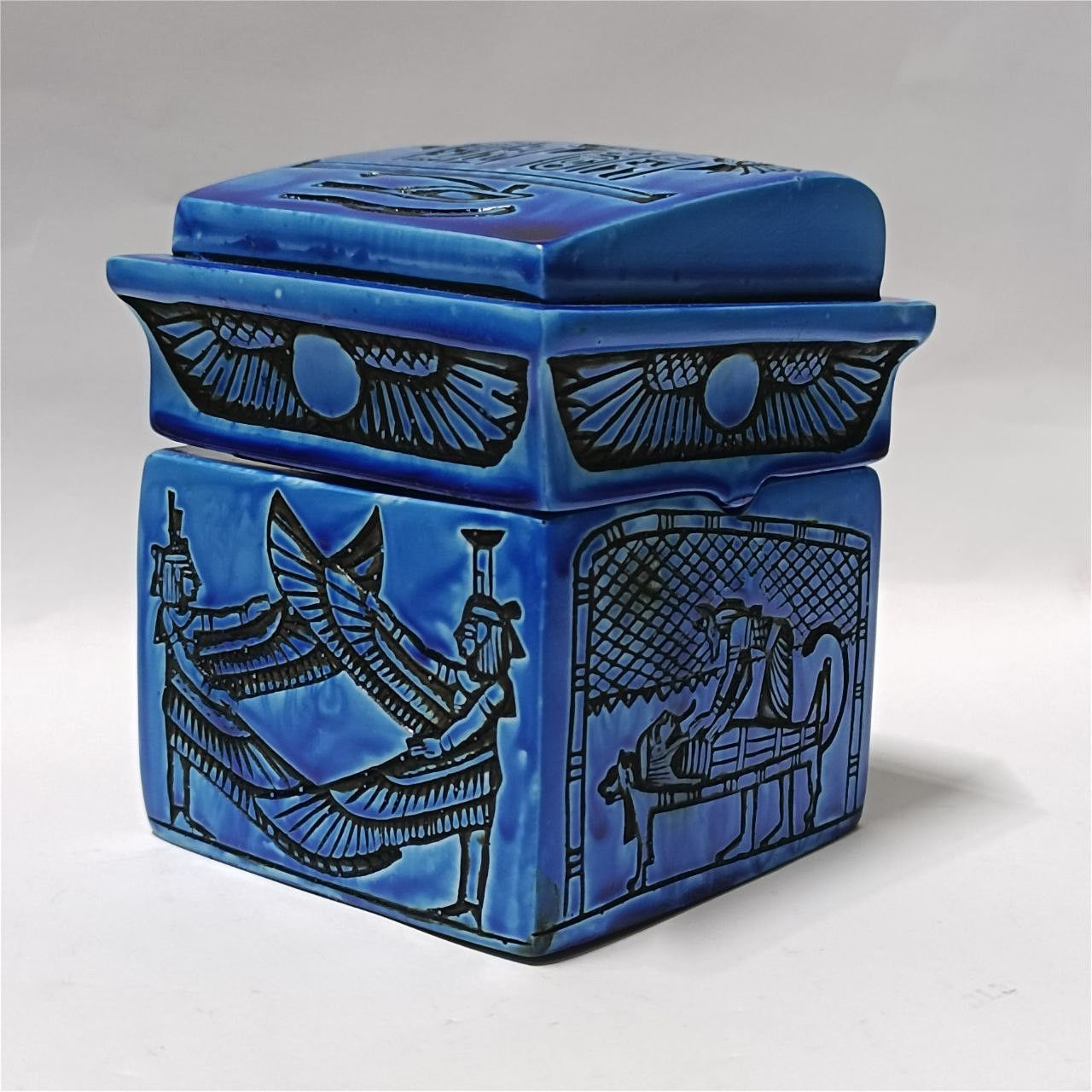 Other Egyptian Canopic Jars Set Pharaonic Resin Box Hieroglyphs Size ONE SIZE - 3 Thumbnail